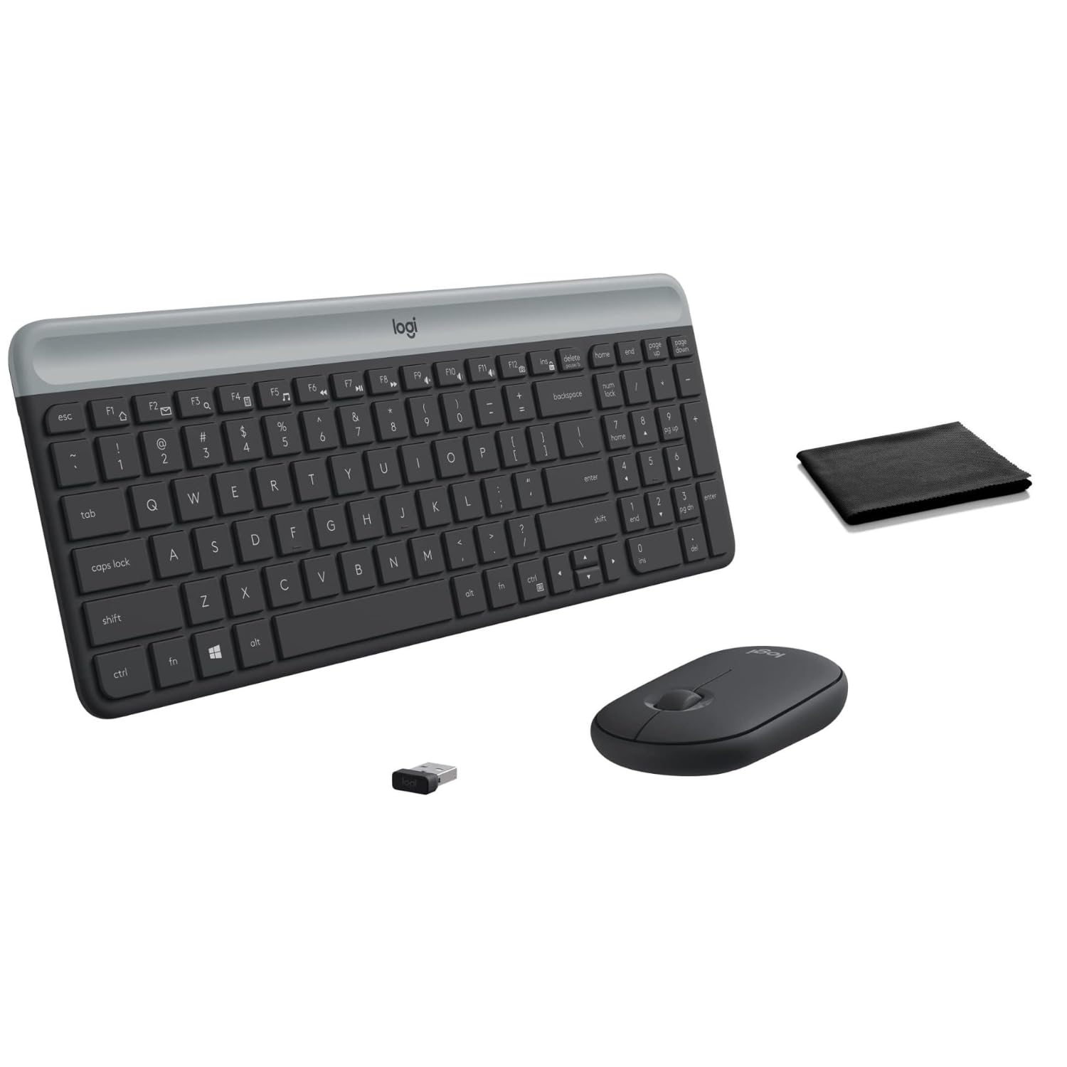 Logitech MK470 Slim Wireless Keyboard and Mouse Combo  Quiet Scissor Keys, FullSize LowProfile Design, 2.4GHz Nano Receiver, 