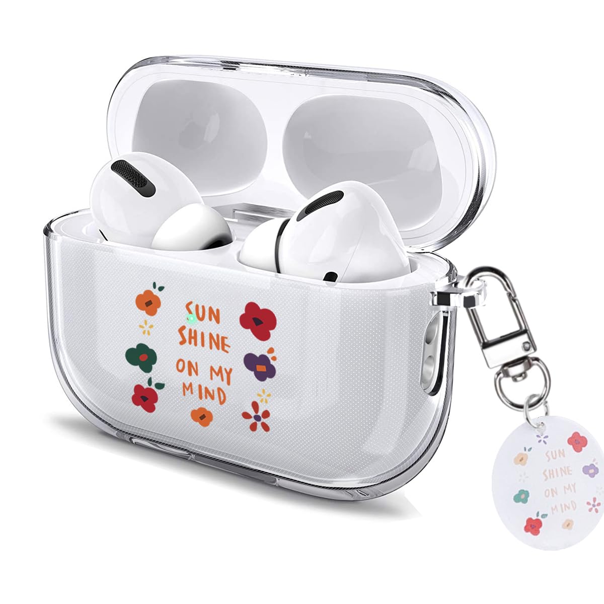 Watefull for Cute Airpods Pro 2 Case 2022 / Airpods Pro 2019 with Keychain Carabiner, Cute Clear Airpods Pro 2nd Case Cartoon An