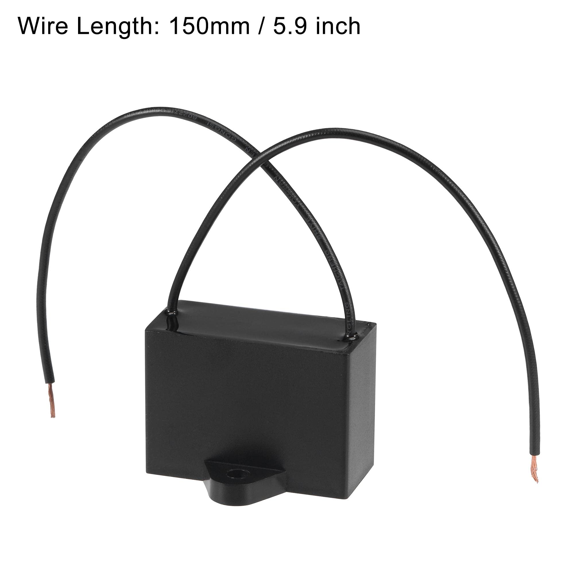 Uxcell Ceiling Fan Capacitor Cbb61 15Uf 250V Ac 2 Wires Metallized Polypropylene Film Capacitor 47X34X22Mm For Electric Fan Pump