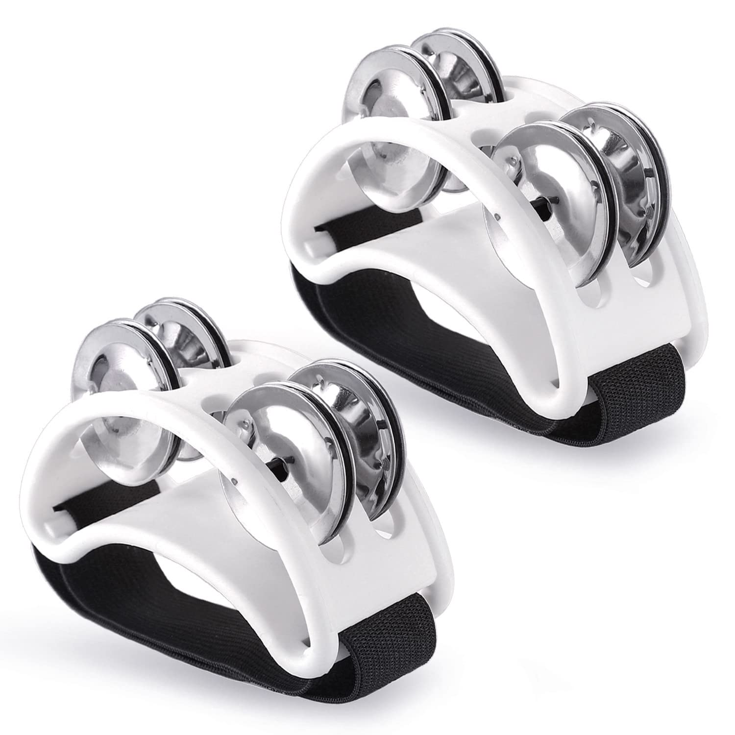 Facmogu 2Pcs Foot Tambourine For Adults, Foot Tambourine Shaker Musical Rhythm Instrument, Foot Tambourines Percussion With Doub