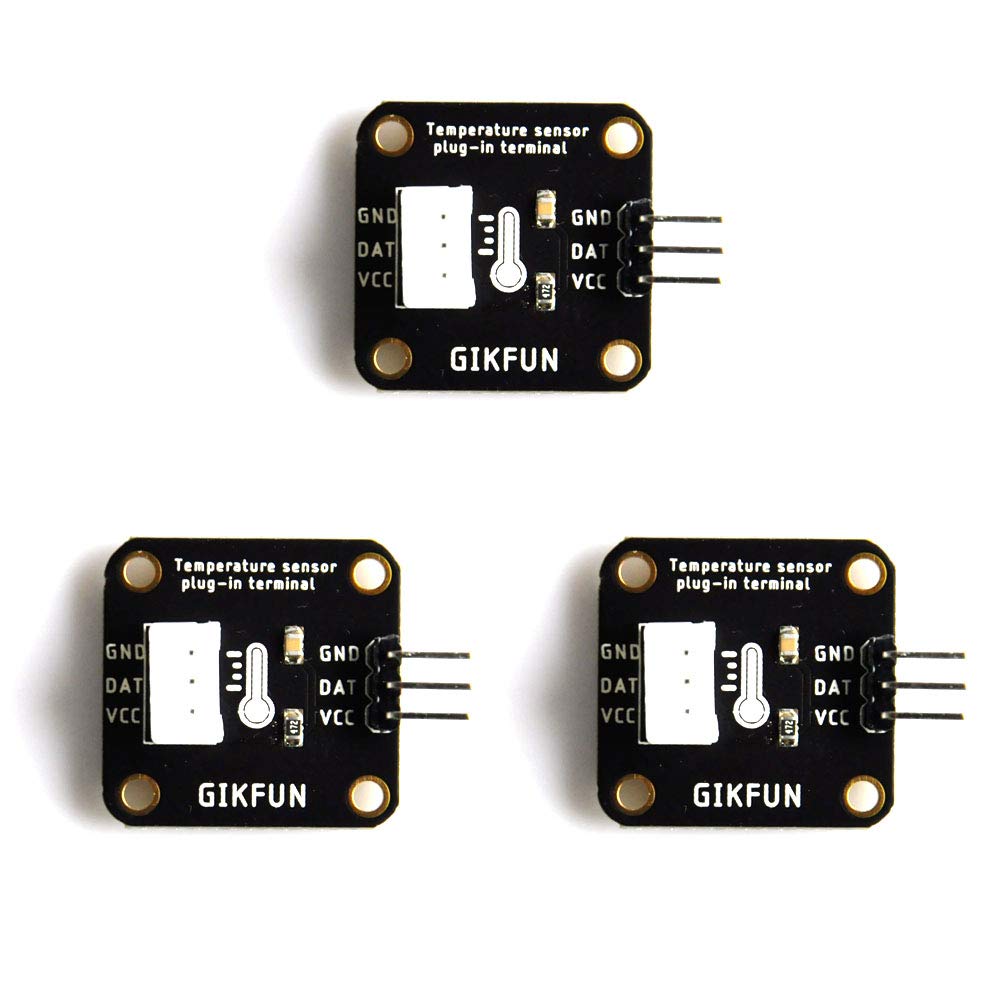 Gikfun Ds18B20 Waterproof Digital Temperature Sensor With Adapter Module For Arduino (Pack Of 3 Sets) Ek1183