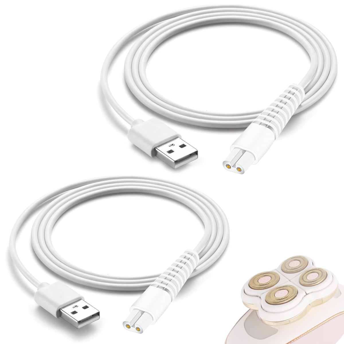 Charging Cable Replacement For Flawless Legs Shaver, 2 Pack Power Cord Electric Trimmer Charger Cable Charger Cord For Finishing