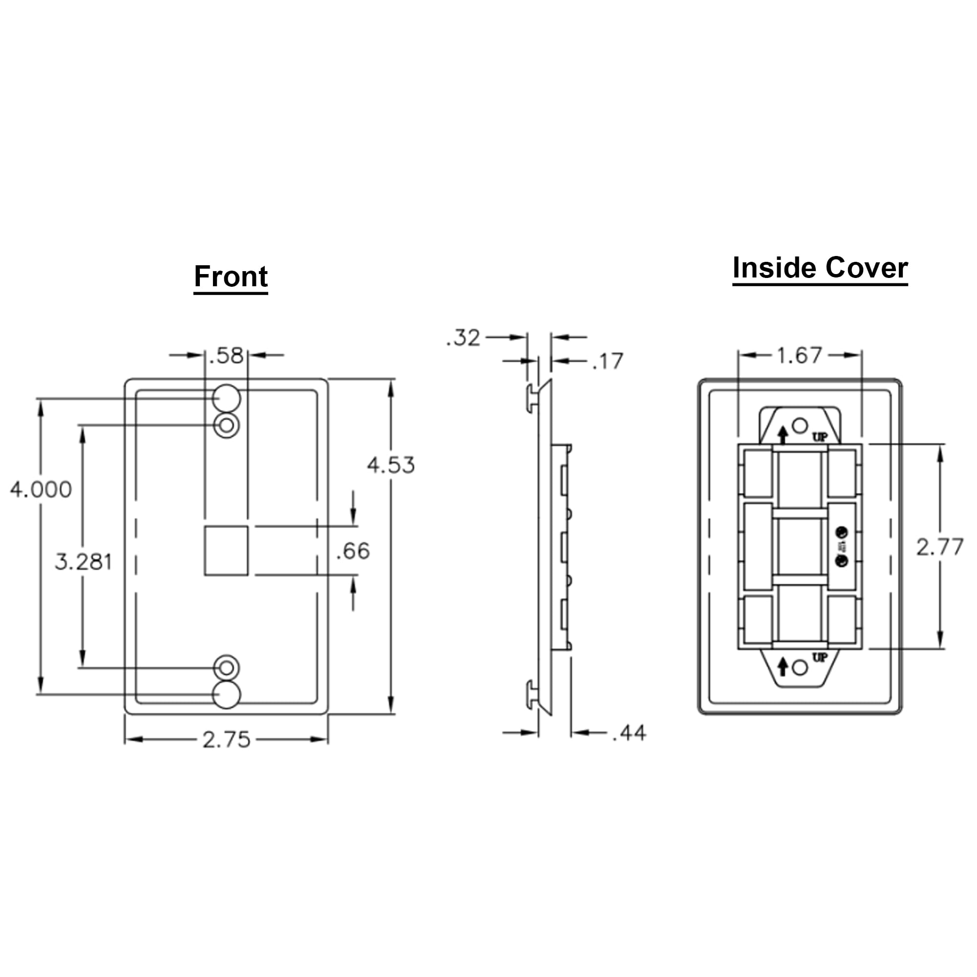 Icc Telephone Stainless Steel Faceplate With 1 Port For Ez/Hd Style And Hanging Standoffs