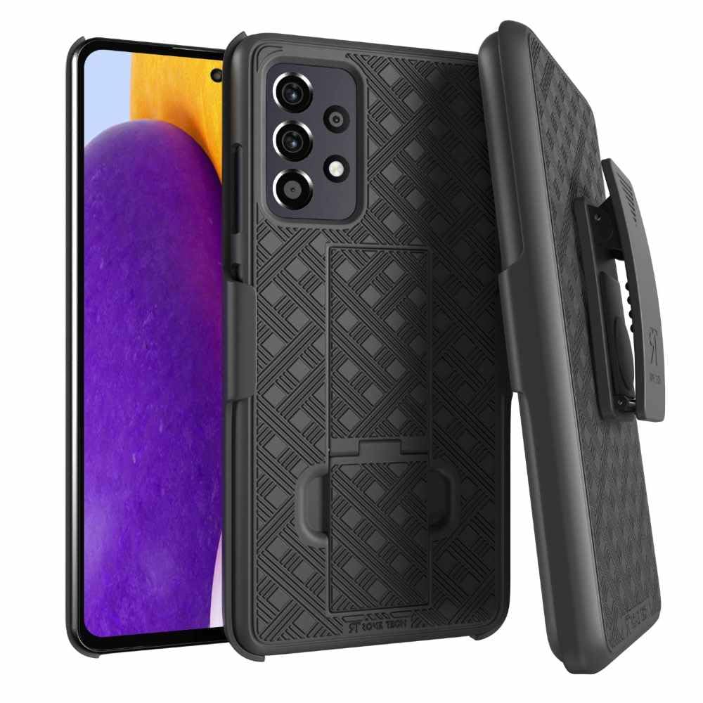 For Samsung Galaxy A53 5G Case With Belt Clip Holster, Kickstand Slim Cover Phone Case For Galaxy A53 5G   Black