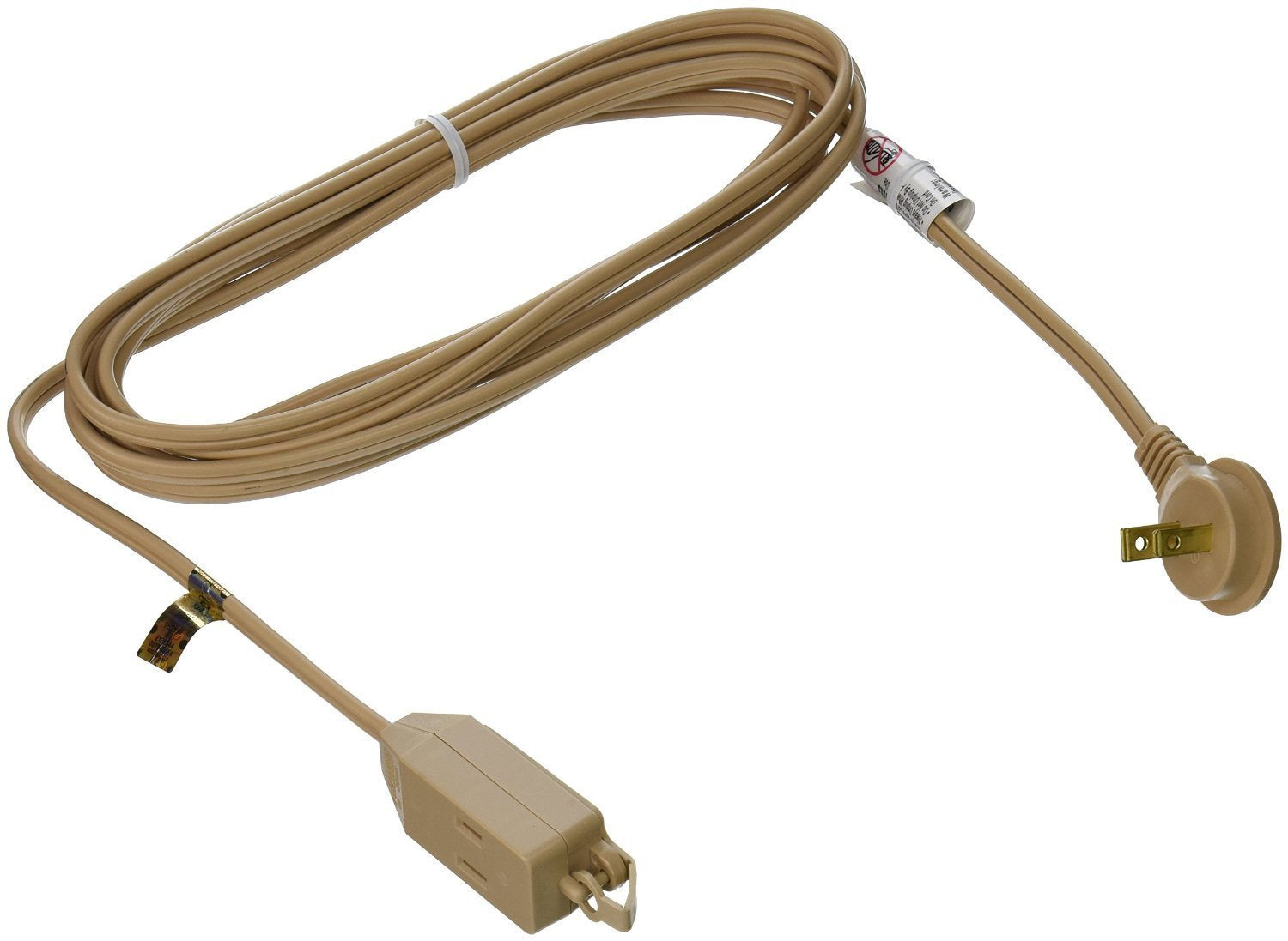 Woods Slimline 16/2 Flat Plug Extension Cord, 13Ft, Beige, 2240