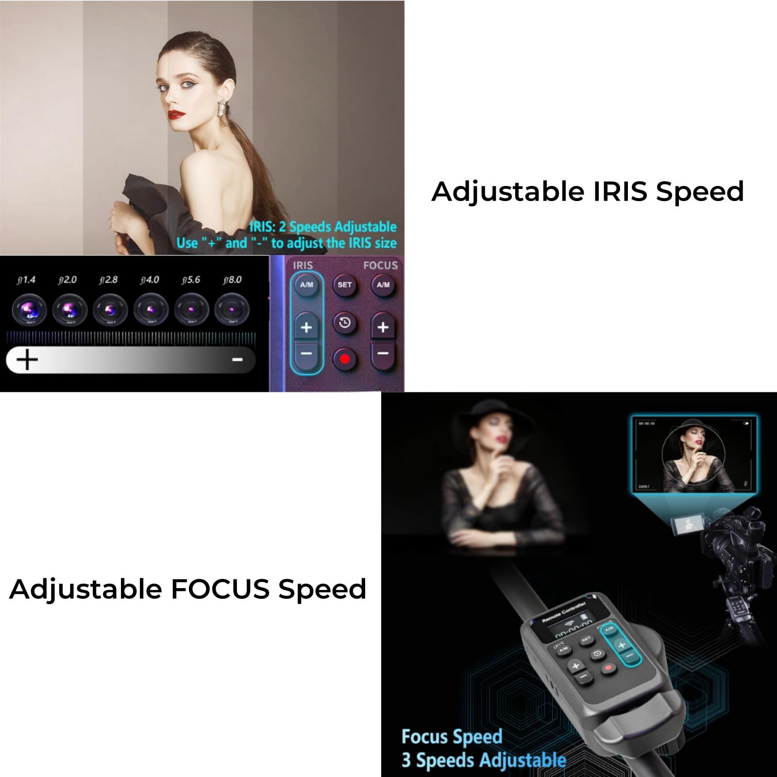 Pholsy Camcorder Remote Wireless Camcorder Remote Control With Lanc Remote, Video Zoom, Video Focus, Iris And Video Recording Re