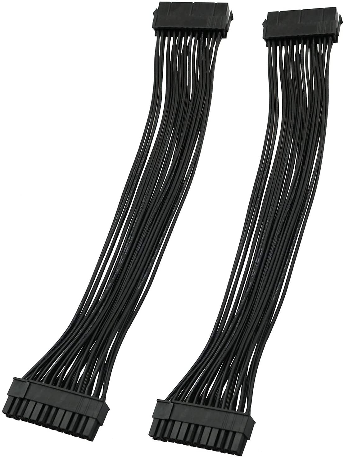 Longdex Atx Extension Cable 2Pcs 12.6 Inches / 32 Cm Atx Motherboard 24 Pin Male To 24 Pin Female Power Supply Extension Cable F