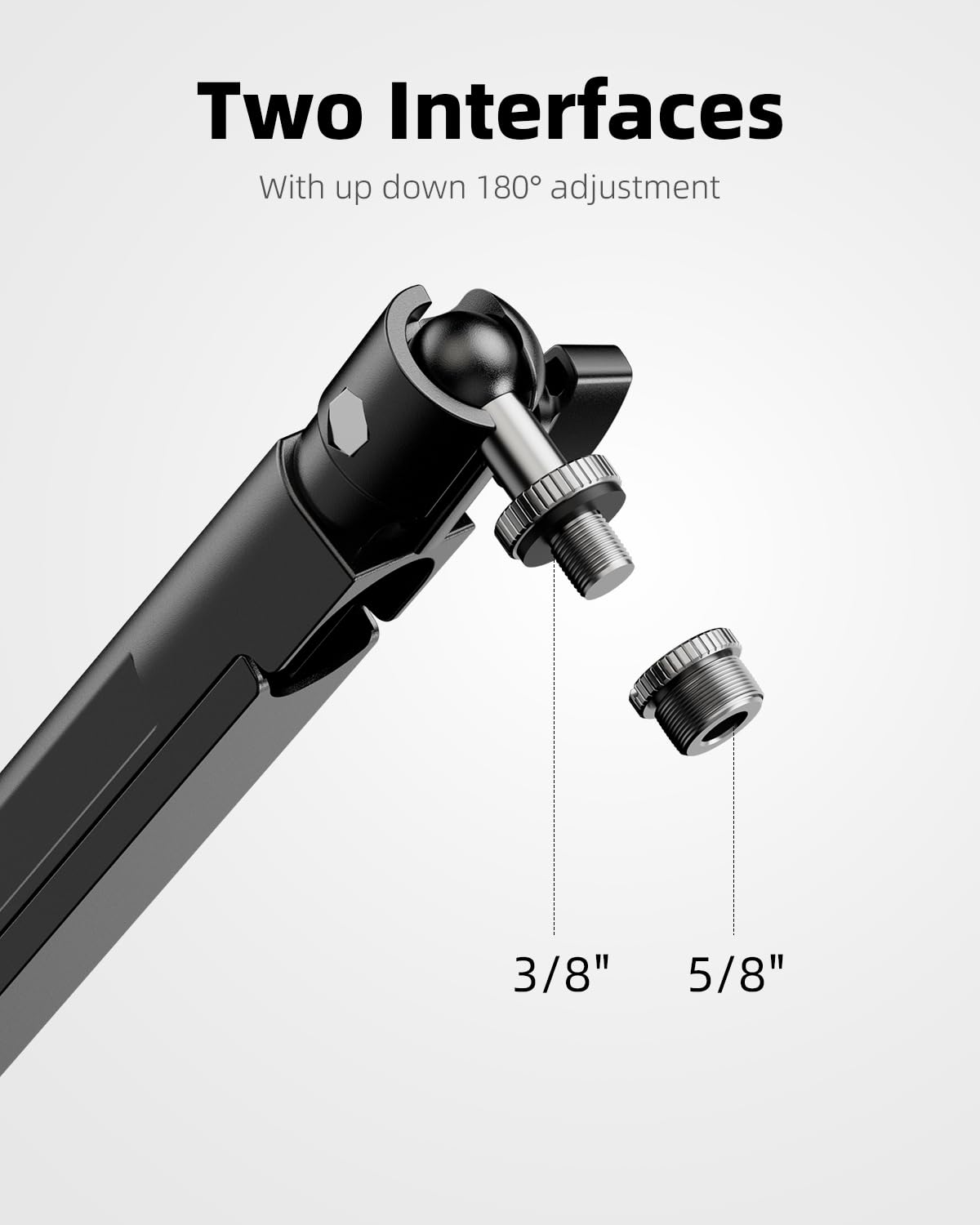 Todi Mic Stand Desk, Low/High Profile Mic Arm Bear 4.5Lbs With Extension Riser, Adjustable All Metal Desk Microphone Stand With