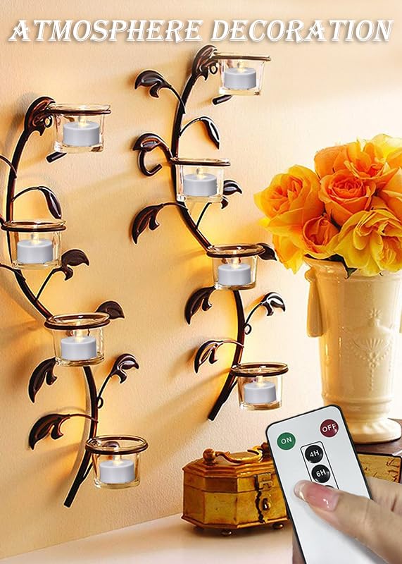 Paichi Tea Lights Candles Battery Operated With Remote Control, 12Pcs Flickering Flameless Candle With Timer, Long Lasting 400+