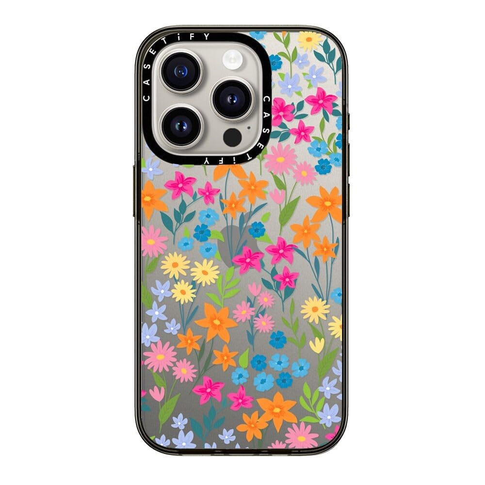 Casetify Compact Case For Iphone 15 Pro [2X Military Grade Drop Tested / 4Ft Drop Protection]   Bright Spring Flowers   Daisy Fl