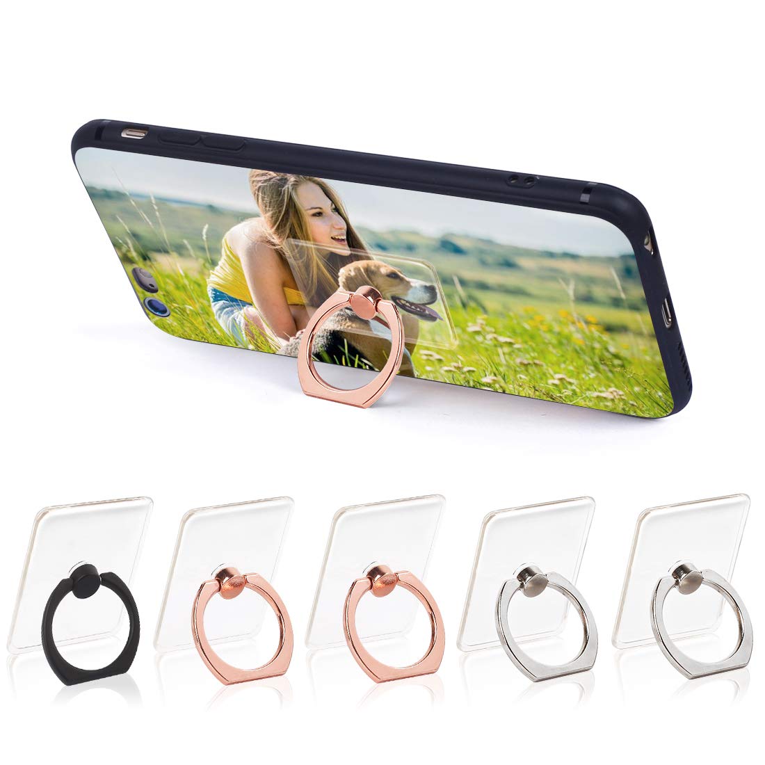 Phone Ring Cell Phone Ring Holder 360 Degree Rotation Phone Ring Holder Transparent Finger Ring Stand Kickstand Compatible Most