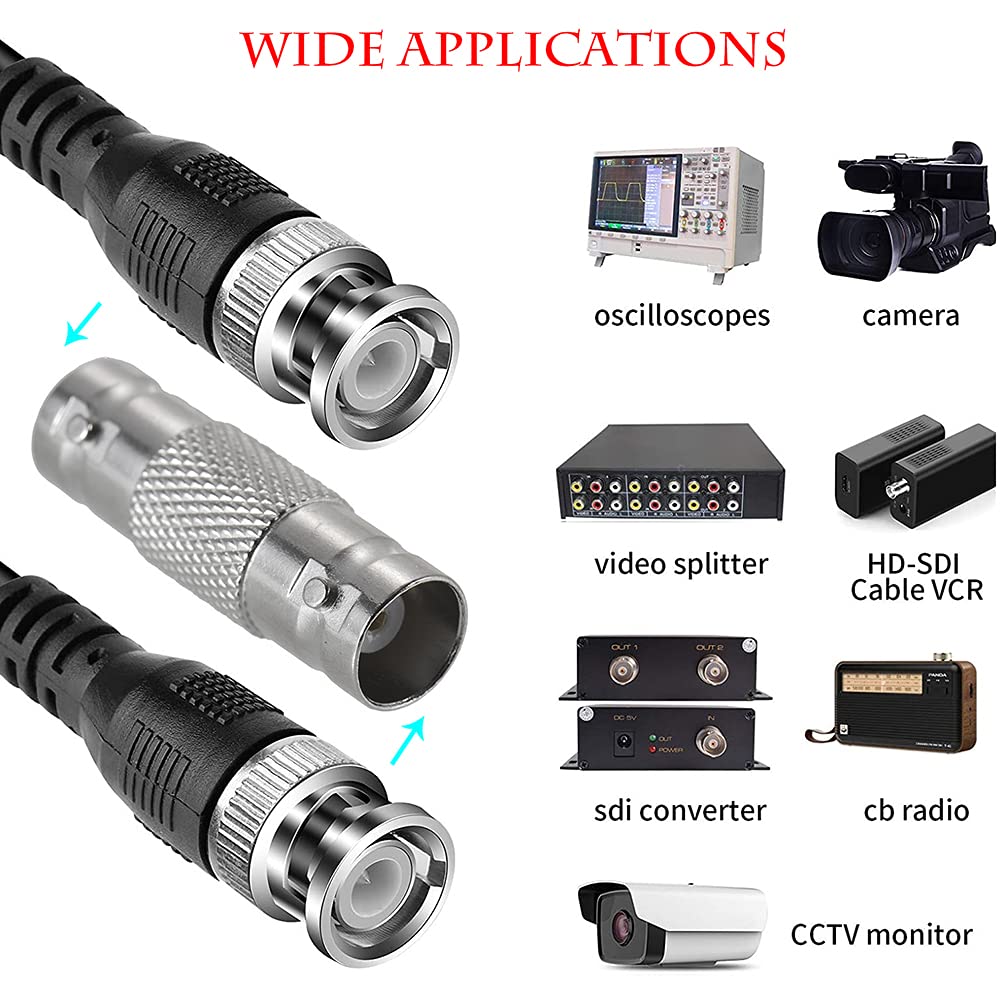 Warmstor 30 Pack Bnc Female To Bnc Female Cctv Security Camera Adapter Coupler Straight Extender Connector