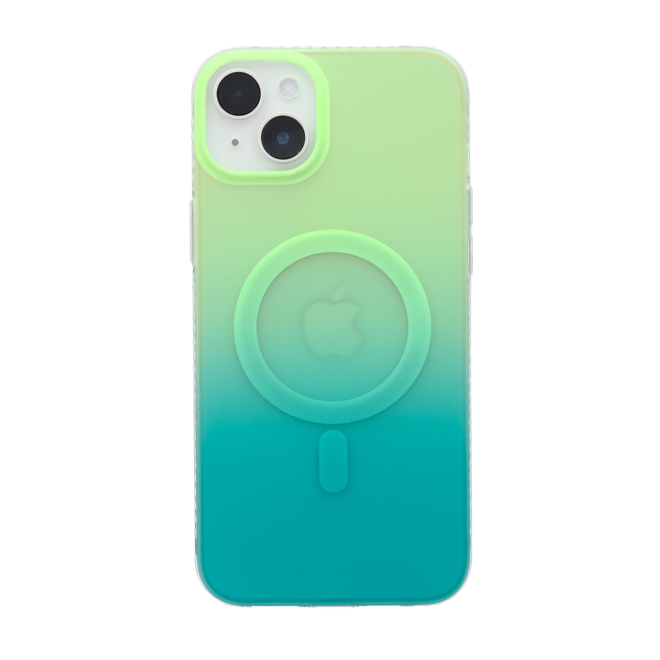 Katti Case Gradient Case for The iPhone 15 Plus - Green and Yellow Multi-Color Ombre Design, Impact-Resistant and with Magnets
