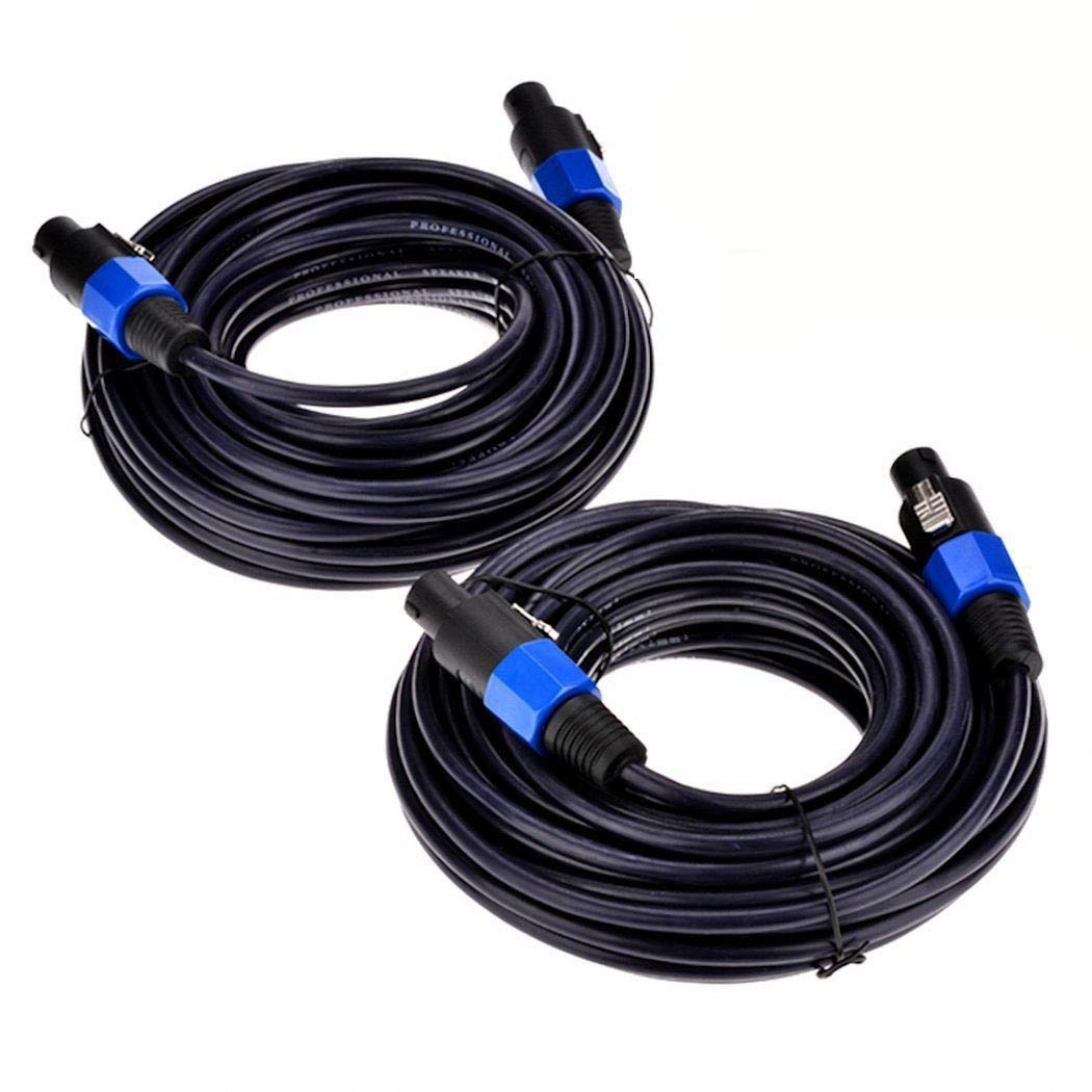 Yuyaokk 2Pack 50 Ft Male Speakon To Speakon Cables, Professional 12 Guage Awg Audio Cord Dj Speaker Cable Wire With Twist Lock  