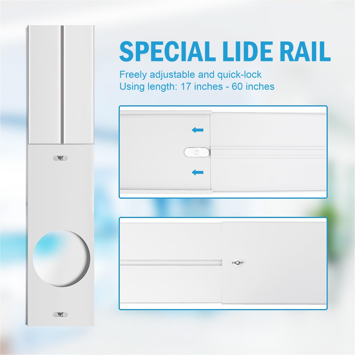 Yoleshy Portable Air Conditioner Window Kit With Coupler Adjustable Window Seal For Ac Unit, Sliding Ac Vent Kit For Exhaust Hos