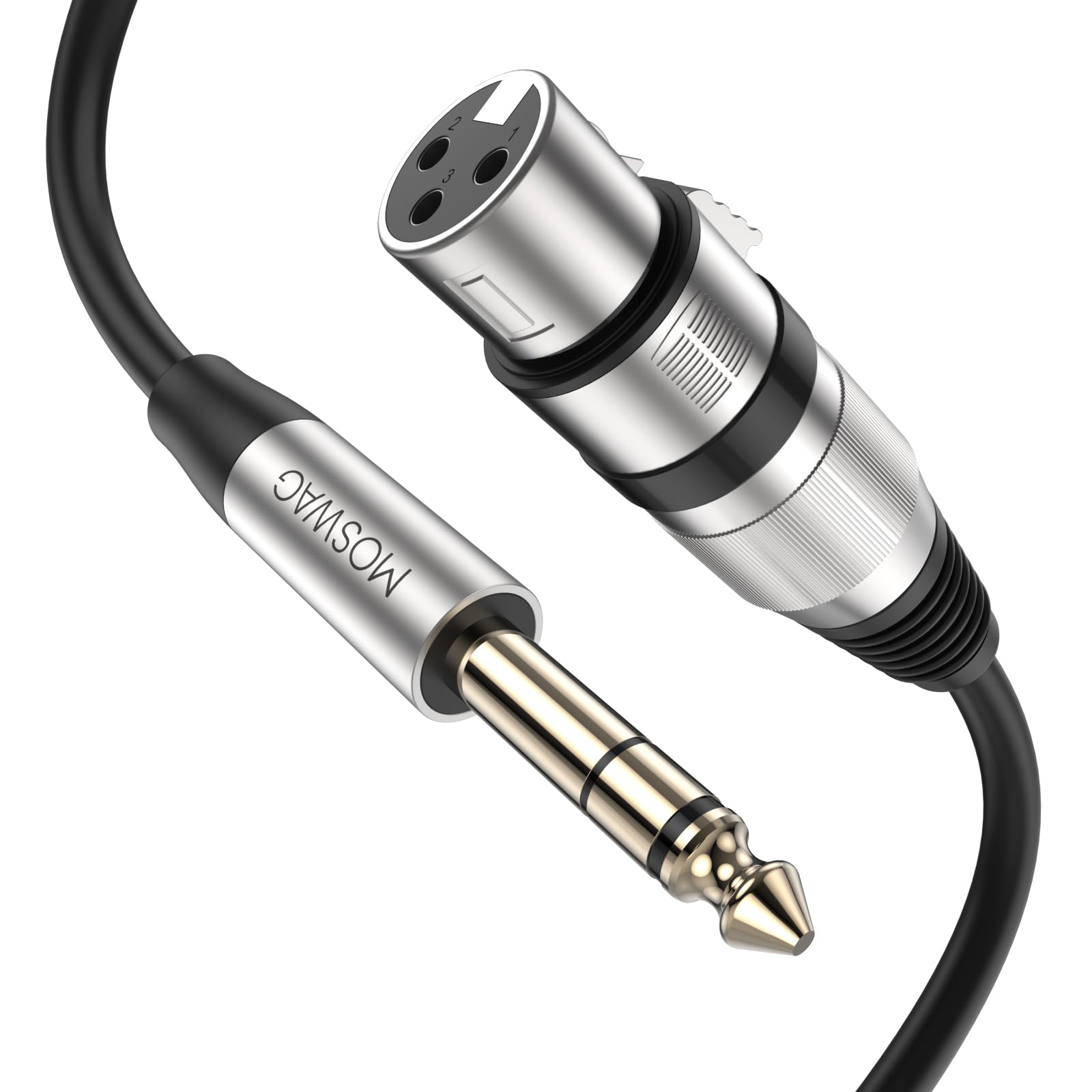 Moswag Xlr Female Balanced Interconnect Quarter Trs Microphone Cable 1M/3.28Ft For Dynamic Microphone, Speaker, Microphone Ampli