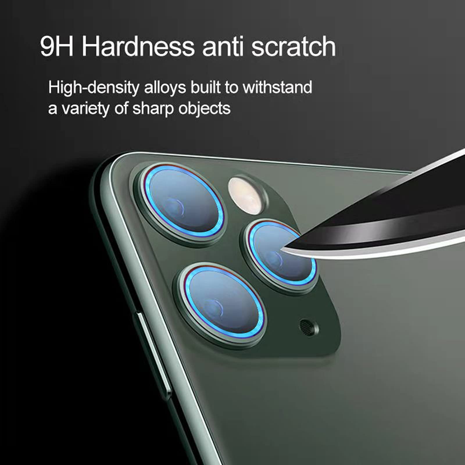 Suwei Camera Lens Protector For Iphone 11 Pro/11 Pro Max, Aluminum Alloy Lens Screen Stiker Cover Film,Screenprotector Lens Shie