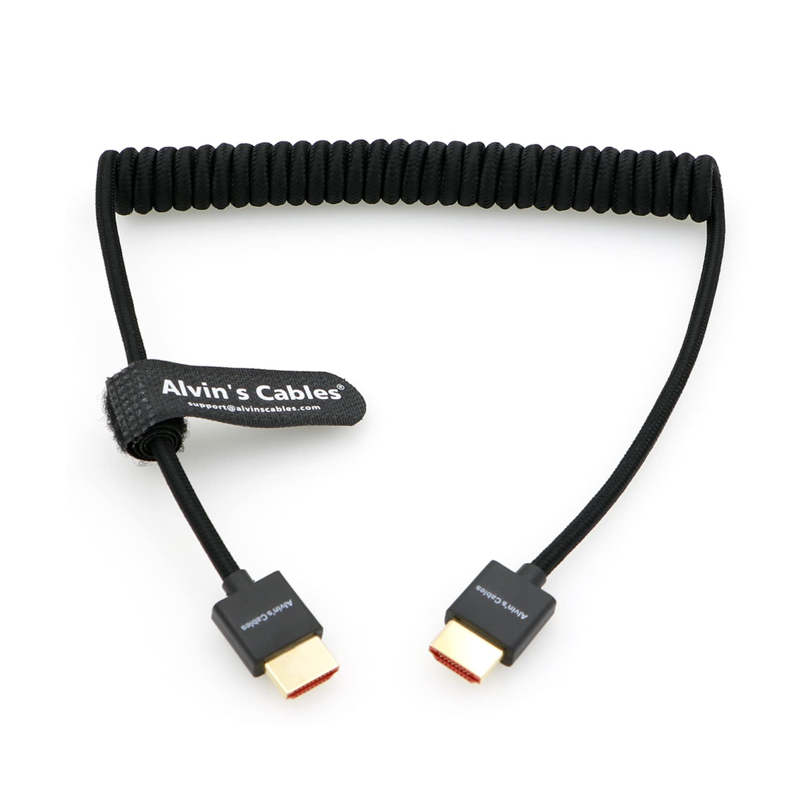 Alvin'S Cables 8K 2.1 Full Hdmi Braided Coiled Cable For Atomos Ninja V 4K 60P Record From Z Cam For Canon C70, For Sony A7S3| A
