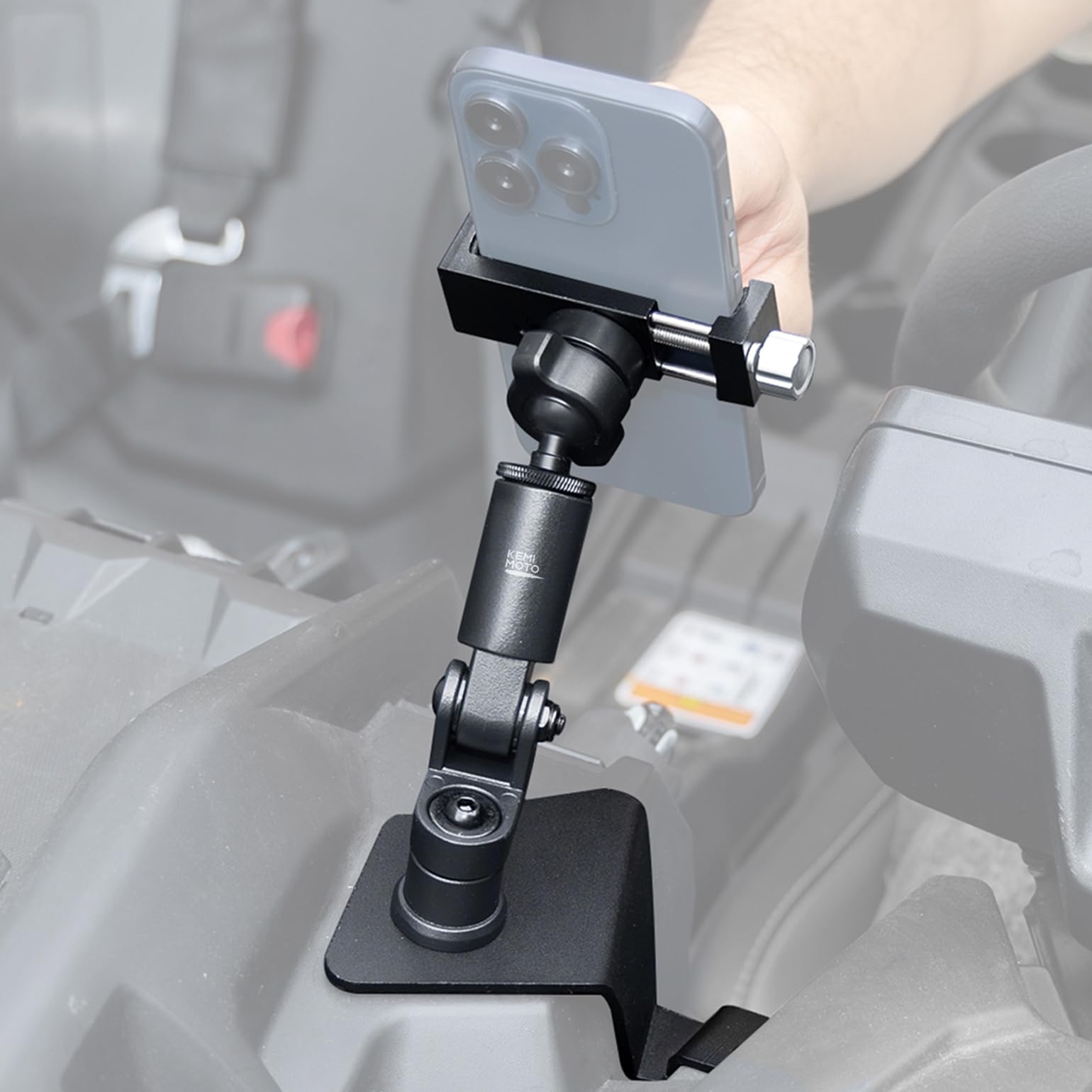 Kemimoto X3 Phone Mount, Cnc Aluminum Dashboard 360 Adjustable Cell Phone Holder, Compatible With Can-Am Maverick X3 And Max Mod