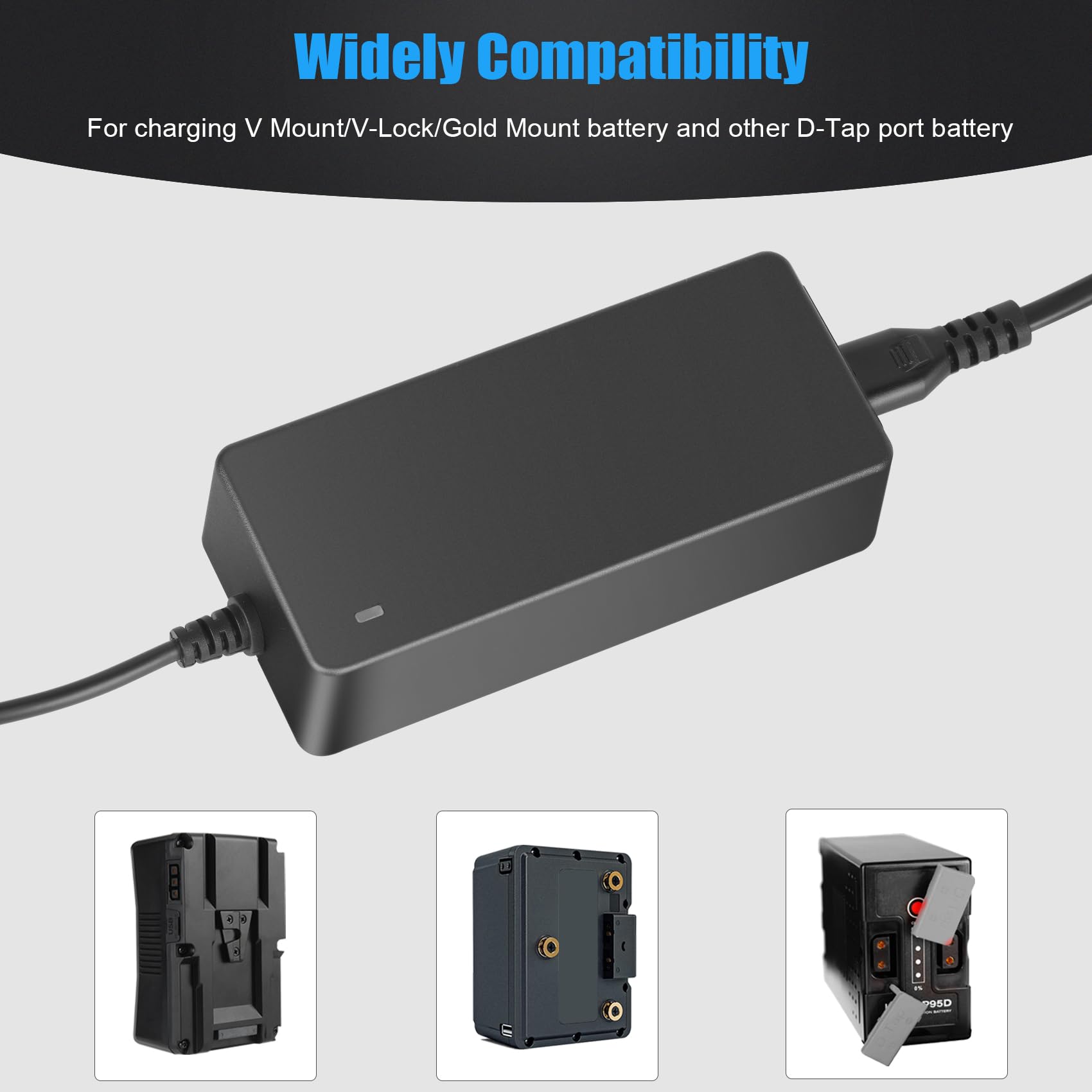 Kunlun D-Tap Quick Charger[Dc 16.8V/4A] With D Tap Cable For V-Mount/V Lock/Gold Mount Battery Charger, For Sony Bp-U65 Bp-U68 H