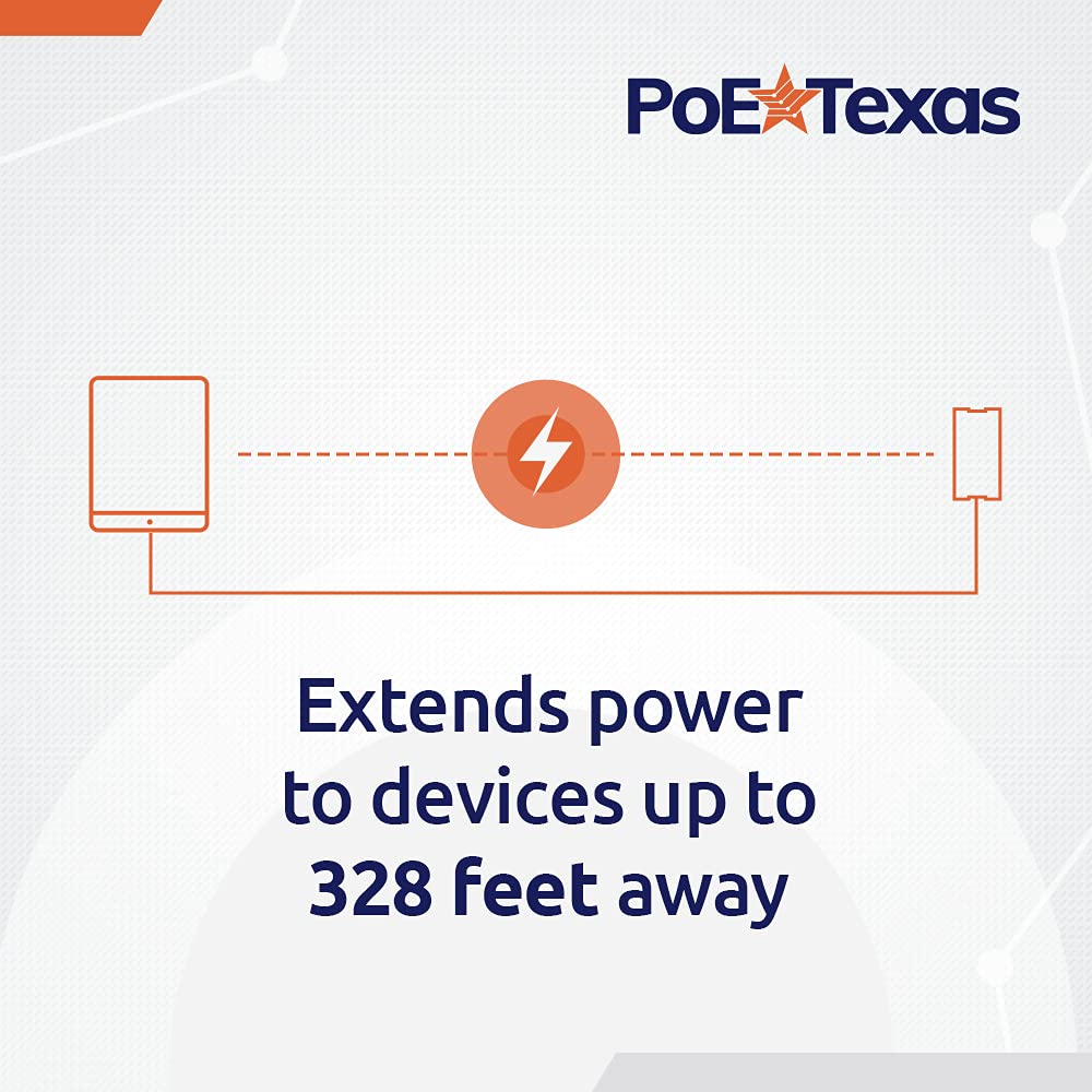 Poe Texas Poe Power And Ethernet Adapter For Apple Tablets And Phones For Pos, Digital Signage, & More   802.3Af Poe To 5 Volt Splitter   Extends Charging & Data Delivery Up To 328 Feet
