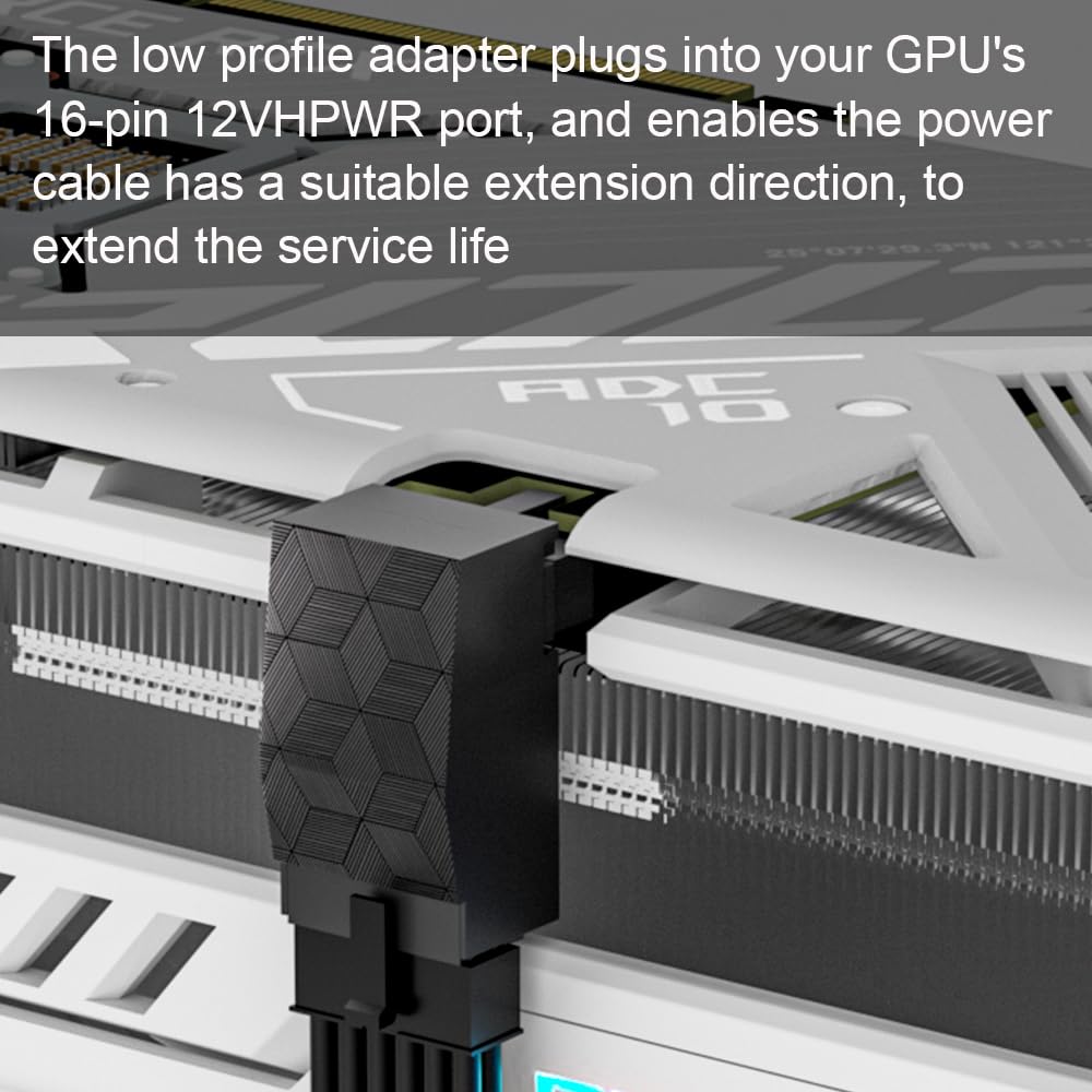 12Vhpwr 90 Degree Adapter: 16 Pin Gpu Power Connector 600W Pcie5.0 Right Angle Power Adapter For 12+4Pin Rtx 3090Ti 4070Ti 4080
