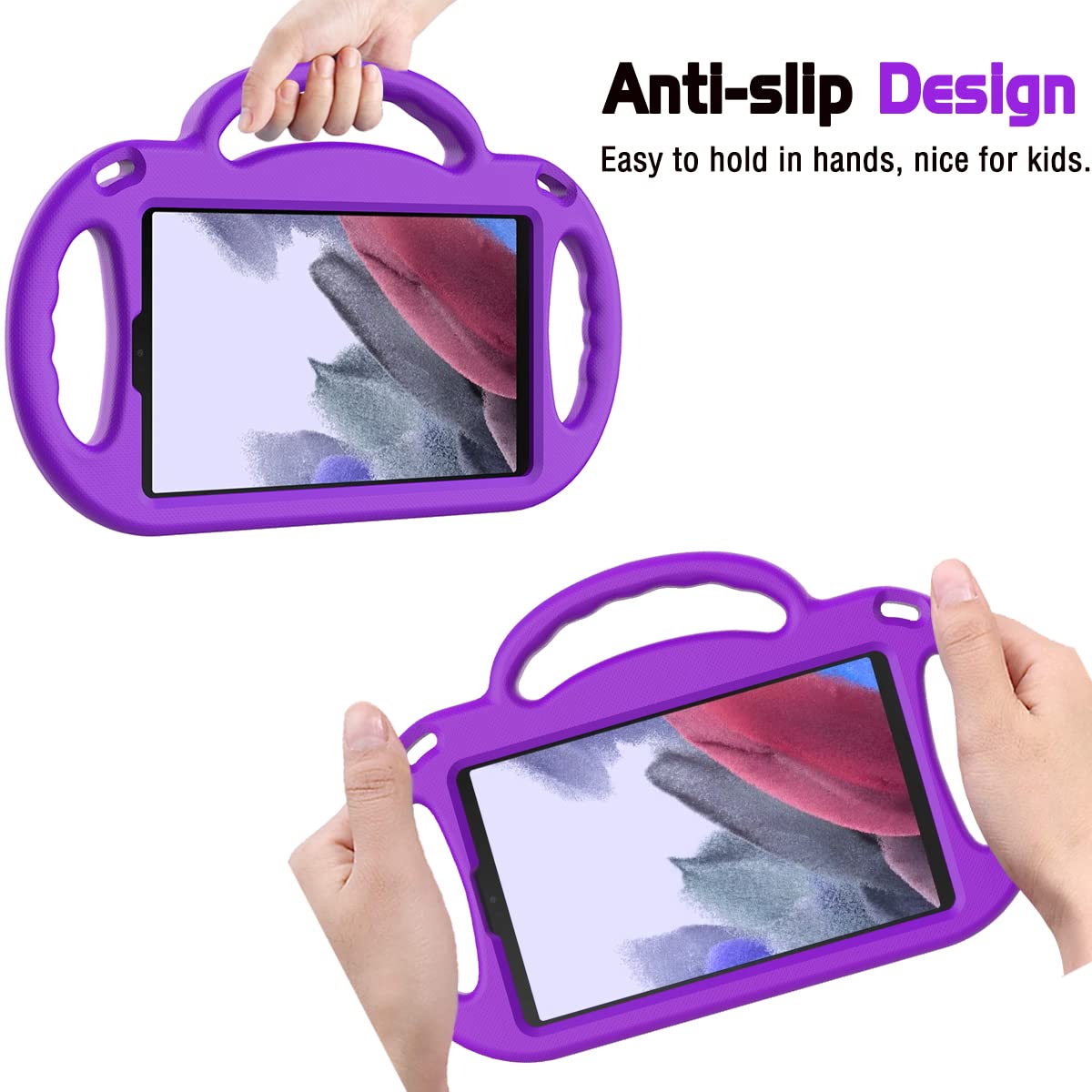 Avawo Kids Case For Samsung Galaxy Tab A7 Lite 8.7 Inch 2021, Shockproof Lightweight Handle Stand With Strap, Protective Eva Foa