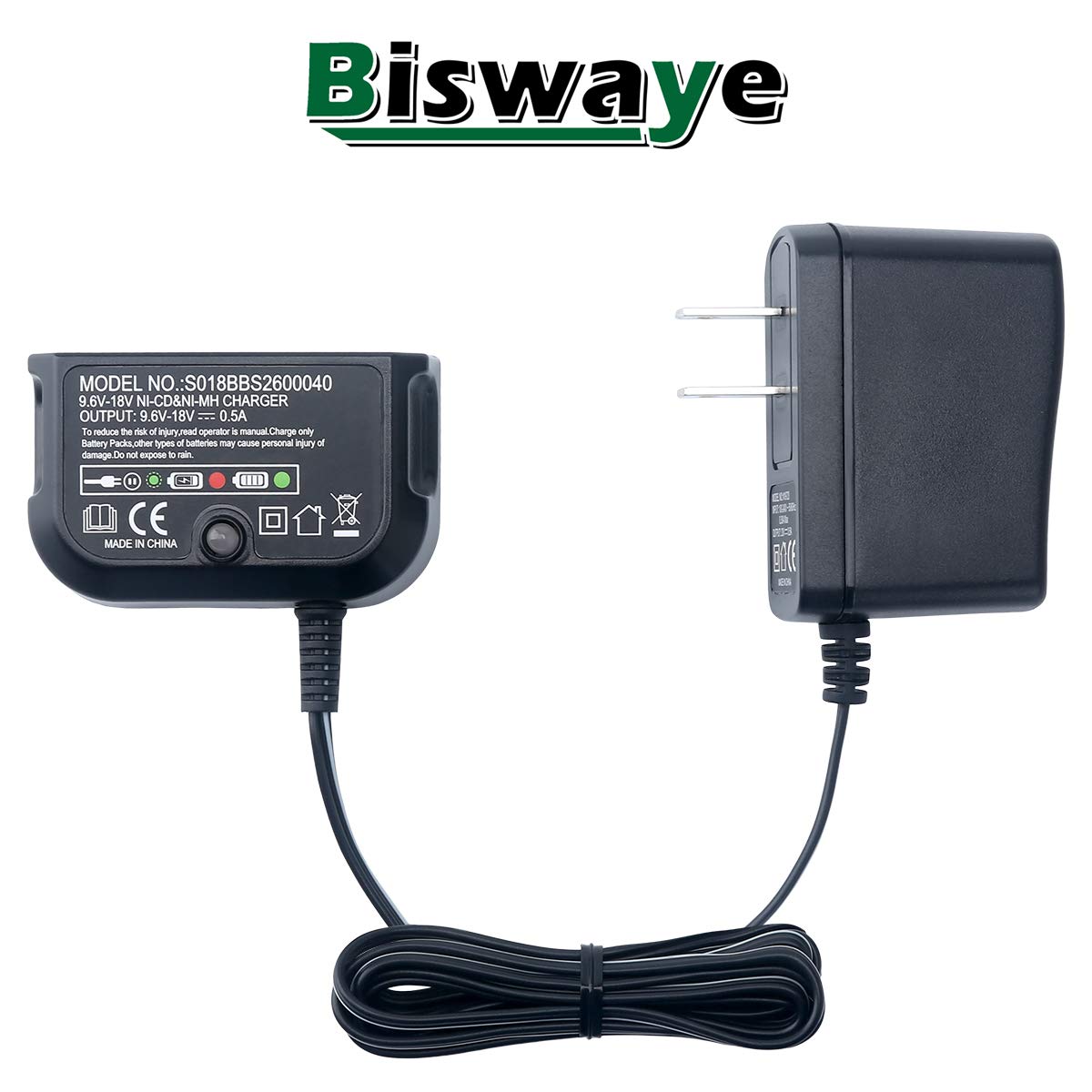 Biswaye 9.6V 18V Multi Volt Battery Charger Compatible With Black & Decker 18V 14.4V 12V 9.6V Nicd Nimh Battery Hpb18 Ope Hpb18