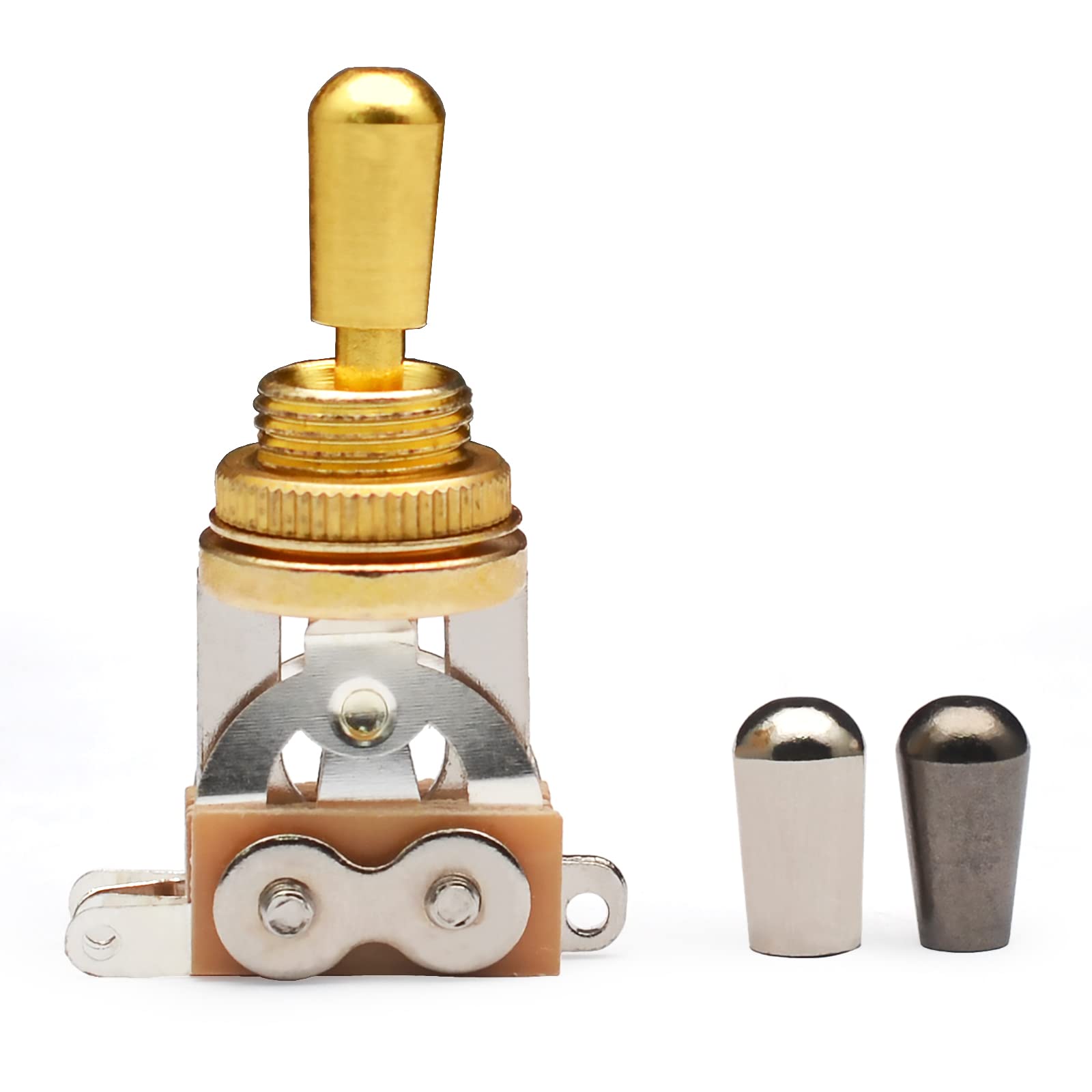 Maxcheer Metal 3 Way Guitar Pickup Switch Selector Pickup Toggle Switch Parts For Les Paul Gutiar Accessories (Gold)