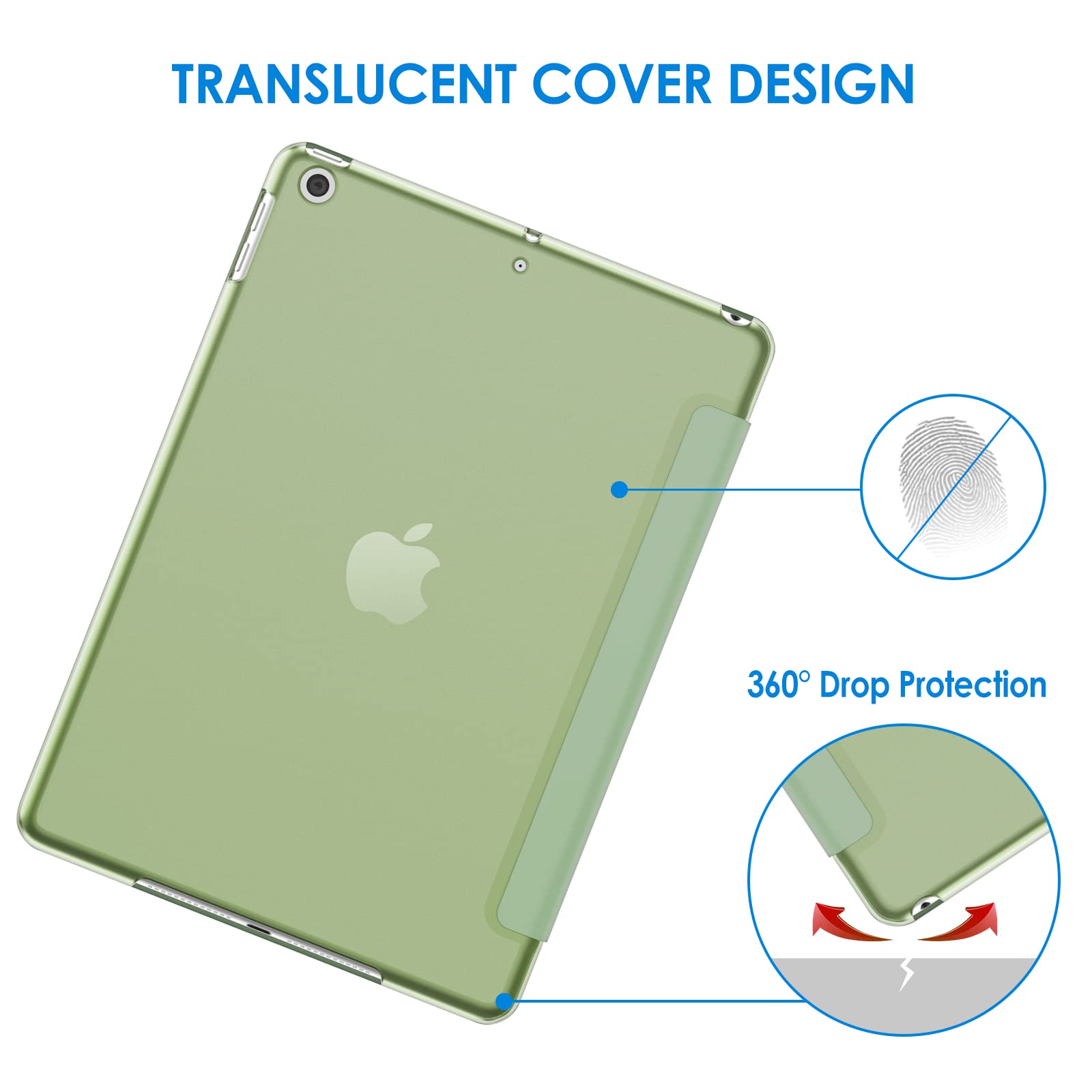 Jetech Case For Ipad (9.7-Inch, 2018/2017 Model, 6Th/5Th Generation), Smart Cover Auto Wake/Sleep (Matcha Green)