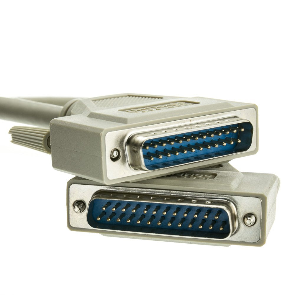 Cablewholesale Bidirectional Printer Cable, Db25 Male To Db25 Male, 18 Twisted Pairs, A/A Type, Beige, 15 Feet, Db25 Printer Cab