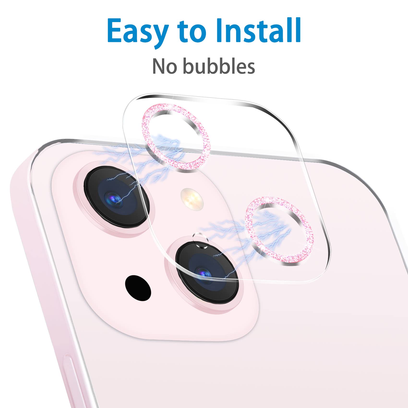 ?3 Pack?Dengduoduo Tempered Glass Camera Lens Protector For Iphone 13 6.1'' & Iphone 13 Mini 5.4'', Bling Glitter Sparkle Ultra