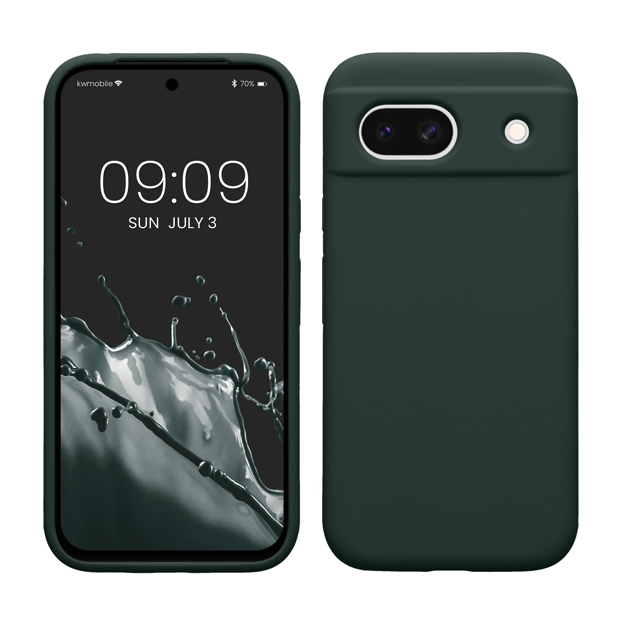 kwmobile Case Compatible with Google Pixel 8a Case - TPU Silicone Phone Cover with Soft Finish - Moss Green