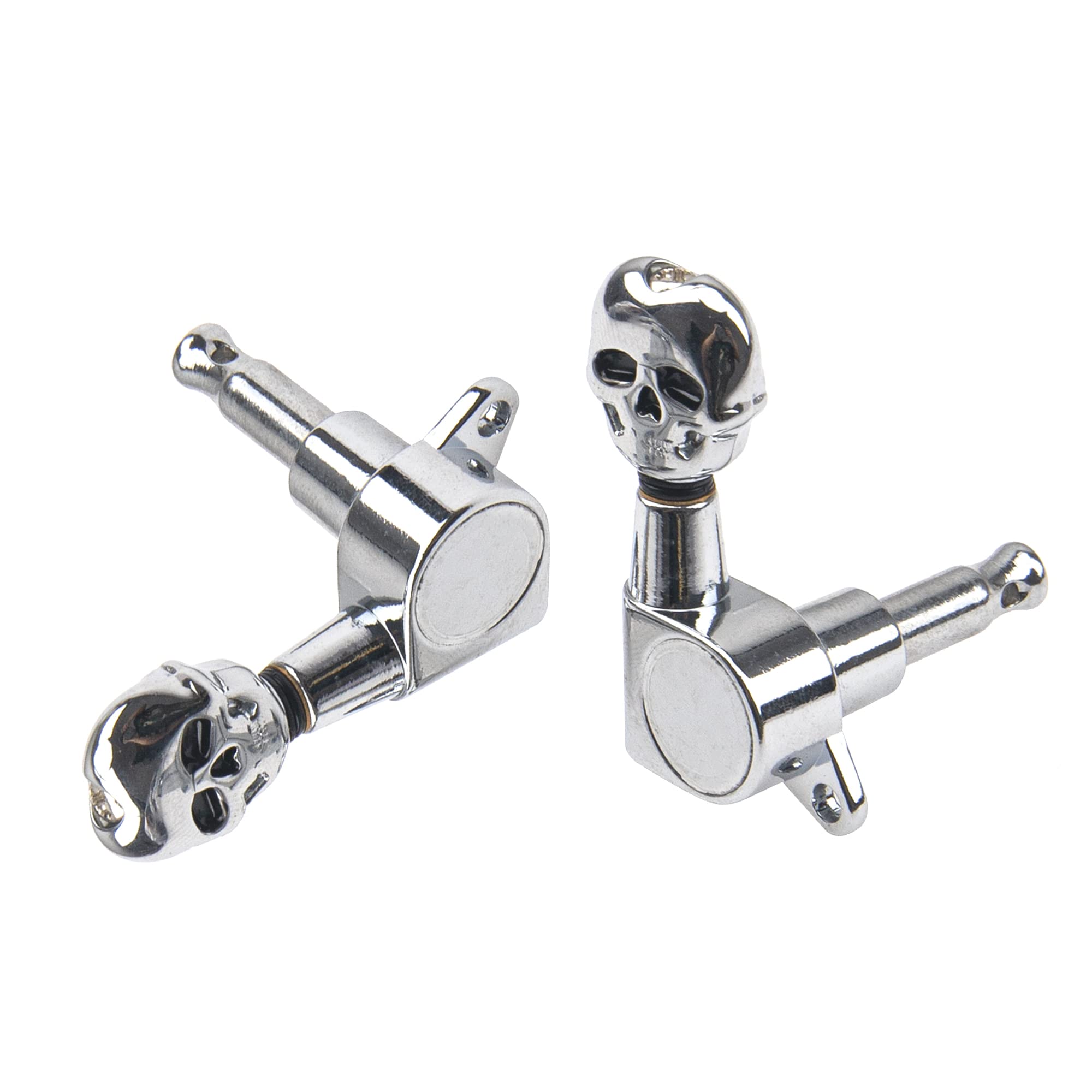 6Pcs Yootones 3L3R Skull Guitar Sealed Gear Tuning Pegs Machine Head Knobs Machine Head Tuners Compatible With Electric Guitar A