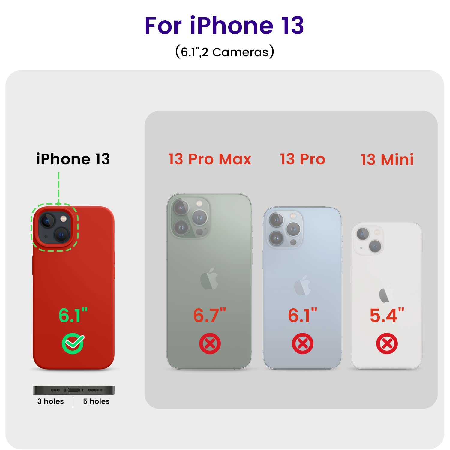 Otofly Designed For Iphone 14 Case, Silicone Shockproof Slim Thin Phone Case For Iphone 14 6.1 Inch (Red)