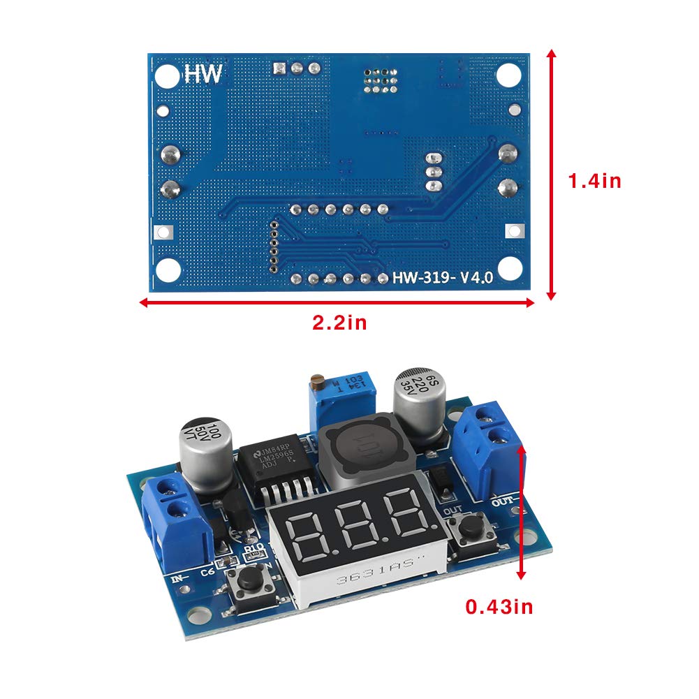 2Pcs Lm2596 Adjustable Voltage Regulator 4.0 40V To 1.25 37V Dc 36V To 24V To 12V To 5V Variable Volt Power Supply Car Motor Buc