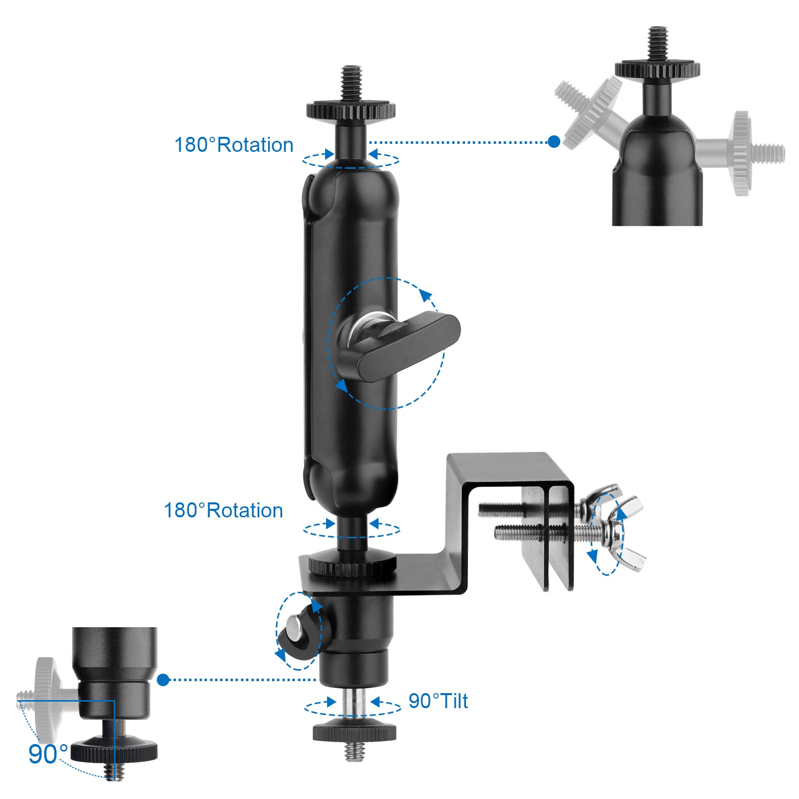 Mippko 2 In 1 Gutter Mount For Security Camera And Solar Panel,Compatible With Arlo Pro 4/Pro 3/Pro 2/Pro/Arlo Ulra/Blink (4Th Gen)/(3Rd Gen) Xt3/Xt2/Xt,Multi Angle Ajustable Aluminum Alloy Mount