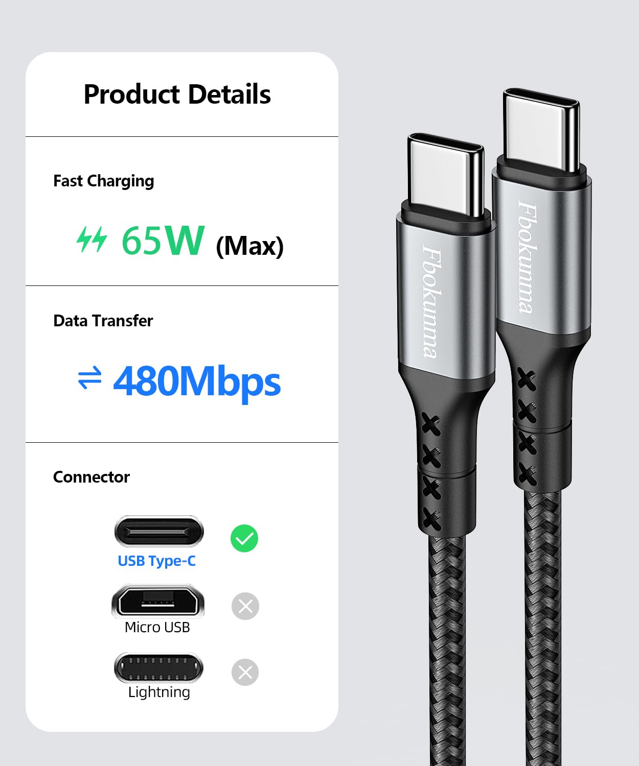 12Inch Short Usb C To C Cable, 3 Pack 1Ft 65W Usb C To Usb C Charger Cable Pd Fast Charging Type C To Type C Cord Braided For Sa