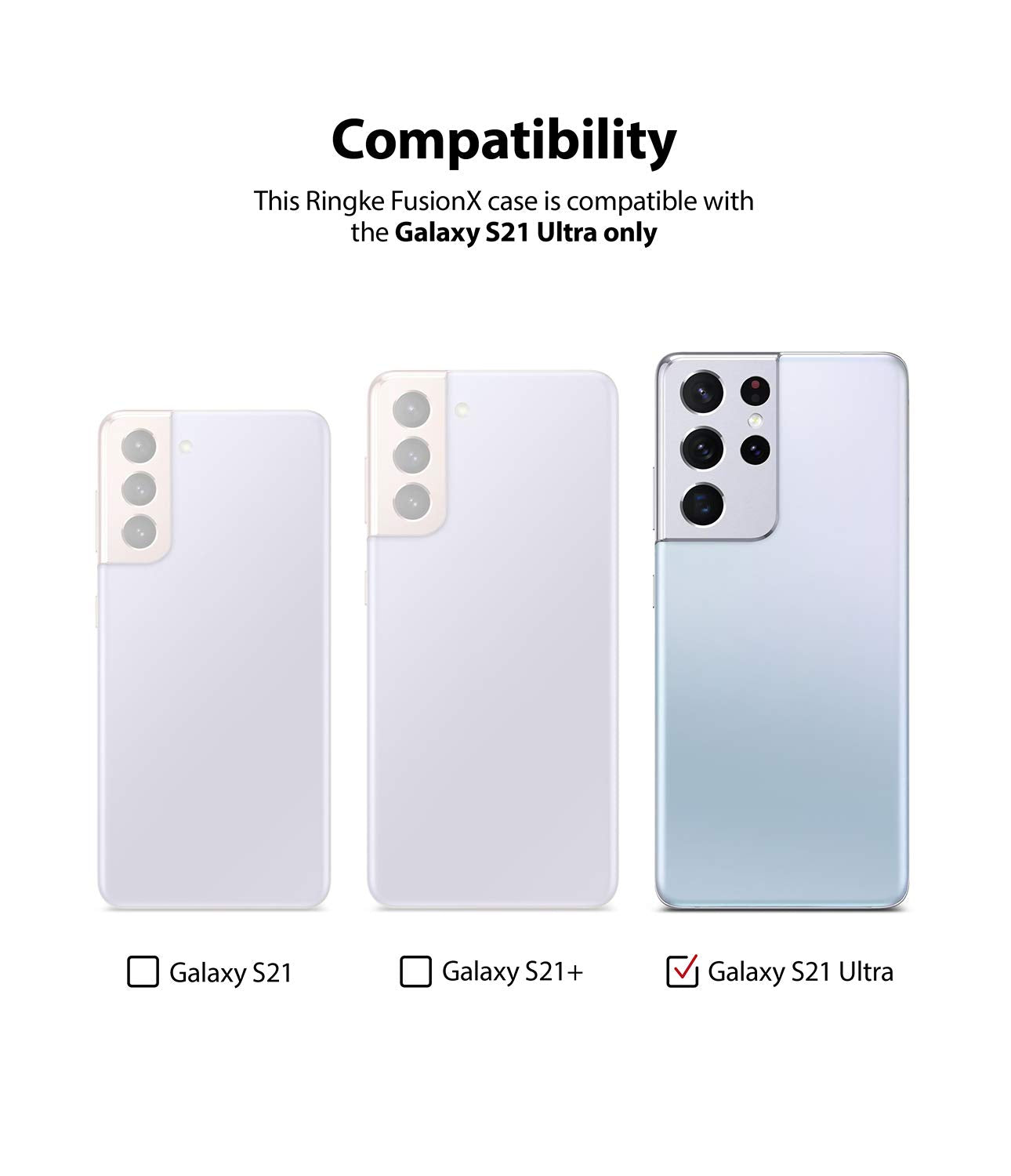 Ringke Fusion X Compatible With Samsung Galaxy S21 Ultra Case, Shockproof Mil Grade Rugged Protective Phone Cover   Black