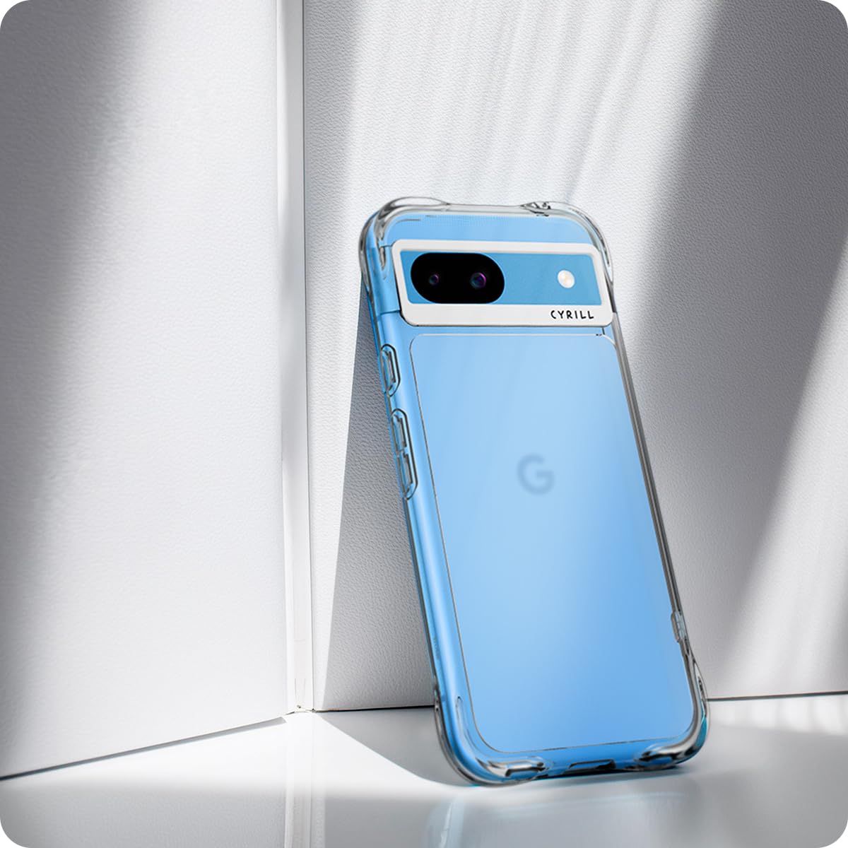 Cyrill Cecile Compatible With Google Pixel 8A Case Clear, Matte Frosted [Anti Fingerprint] Shock Absorbent Bumpers Protective Ph