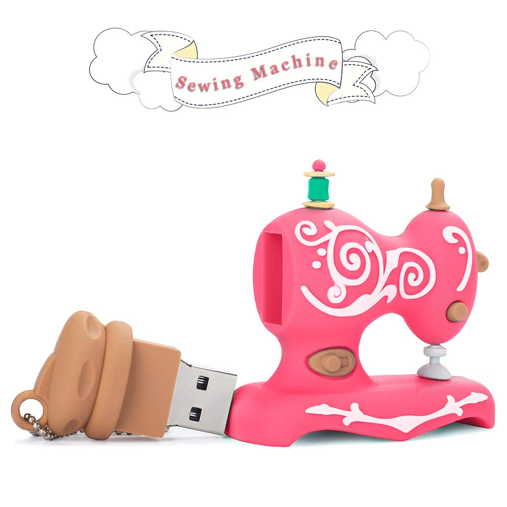 Cute Usb Flash Drive 64Gb, Leizhan Embroidery Sewing Machine Shape Memory Stick Thumb Drive Data Storage Pendrive Jump Drive Usb Stick, Pink