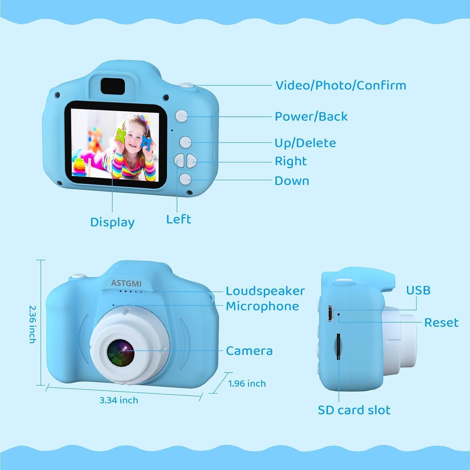 Kids Camera,Upgrade Hd Digital Camera For Toddlers, Kid Camera Toys For 4 Year Old Girls Boys, Christmas Birthday Gifts For Age