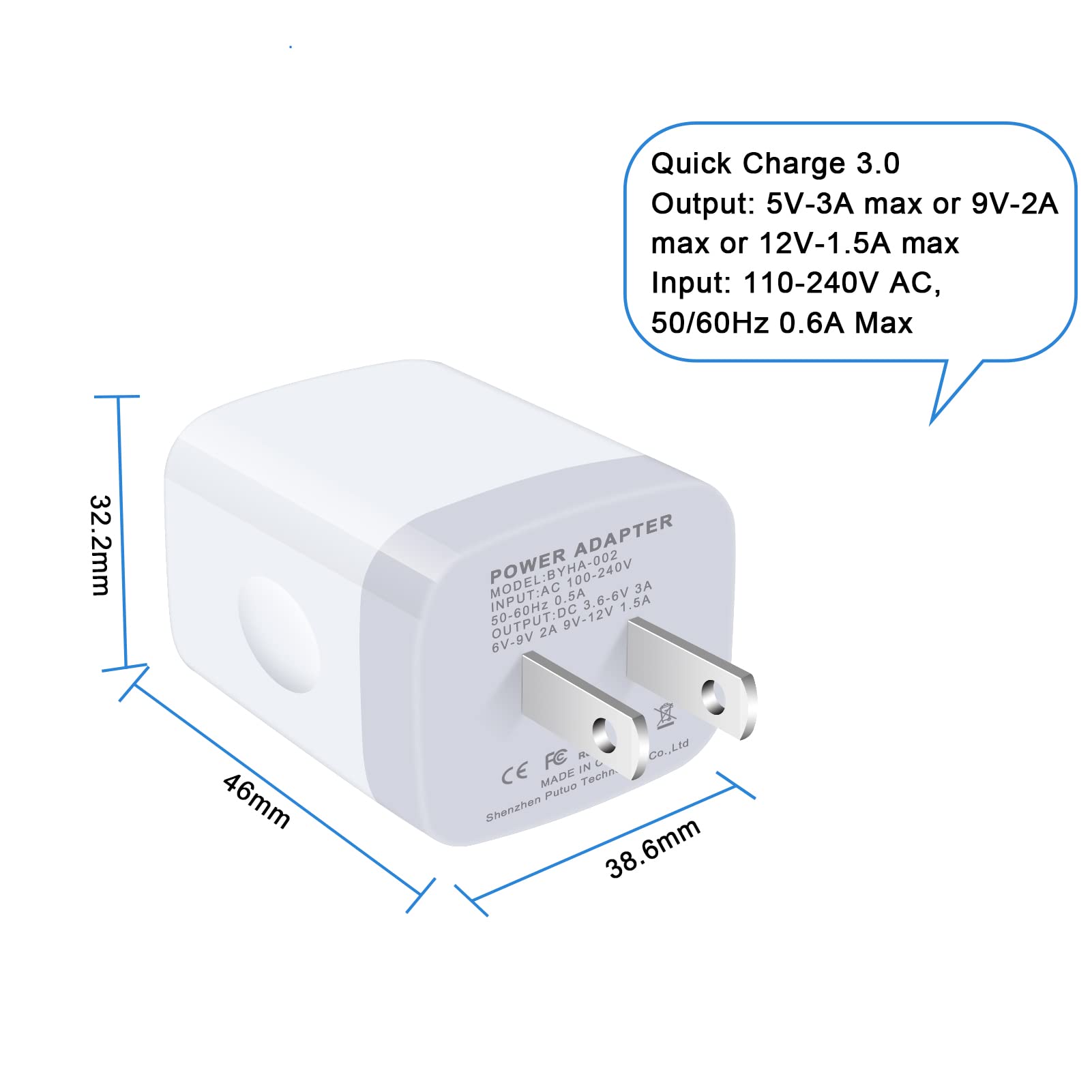 Orsunday Quick Charge 3.0 Fast Charger Compatible Lg Stylo 4/5/6, Lg G5 G6 G7 G8 V20 V30 V40 V50 Thinq, Samsung Galaxy S24 S23 S