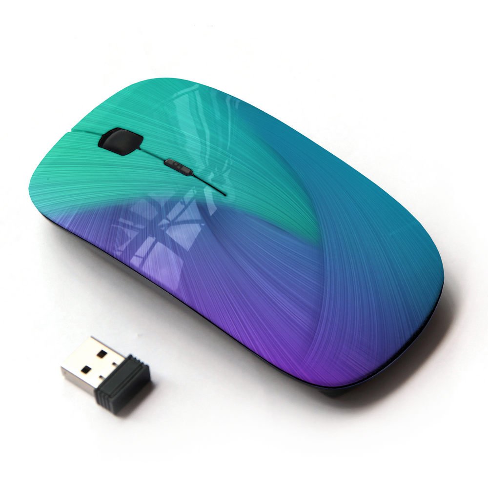 Koolmouse [ Optical 2.4G Wireless Mouse [ Swirl Blue Purple Teal Colorful Peacock ]