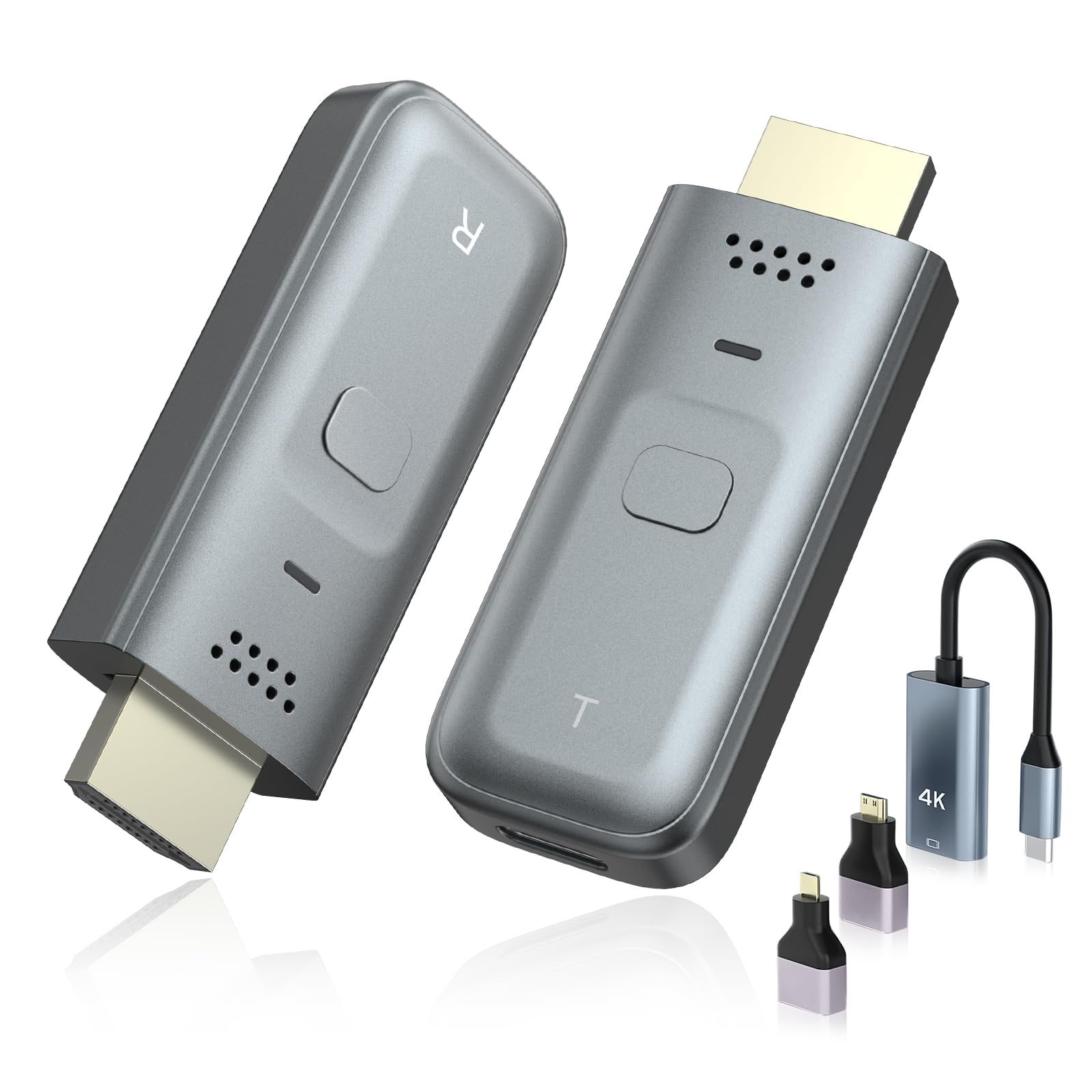 Temracha Wireless Hdmi Transmitter And Receiver, Plug & Play Portable Wireless Hdmi With Adapter, 4K Decode Transmitter Support