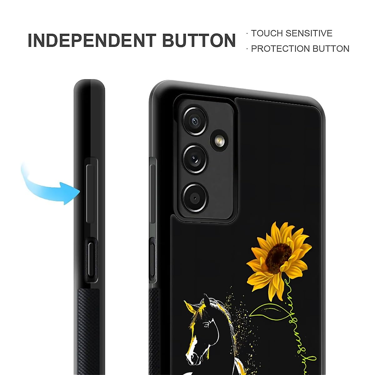 Fkbrcl4U For Samsung Galaxy A14 5G Case, Horse Sunflower Yellow Sunshine Pattern Graphic Design Girl Boy Soft Silicone Hard Acry