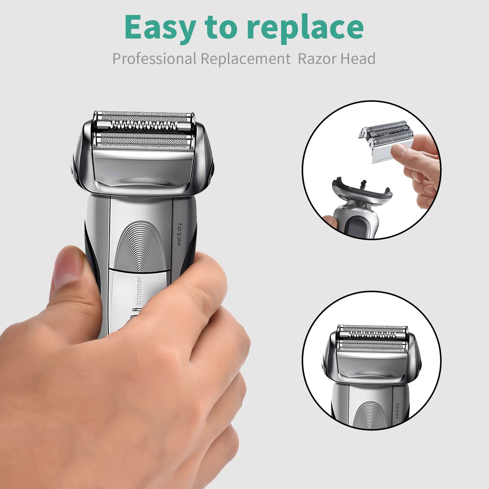 70S Replacement Head Compatible With Braun Series 7 S7 Razors Models 720, 720S 3, 720S 4, 720S 5, 730, 790Cc, 790Cc 3, 790Cc 4
