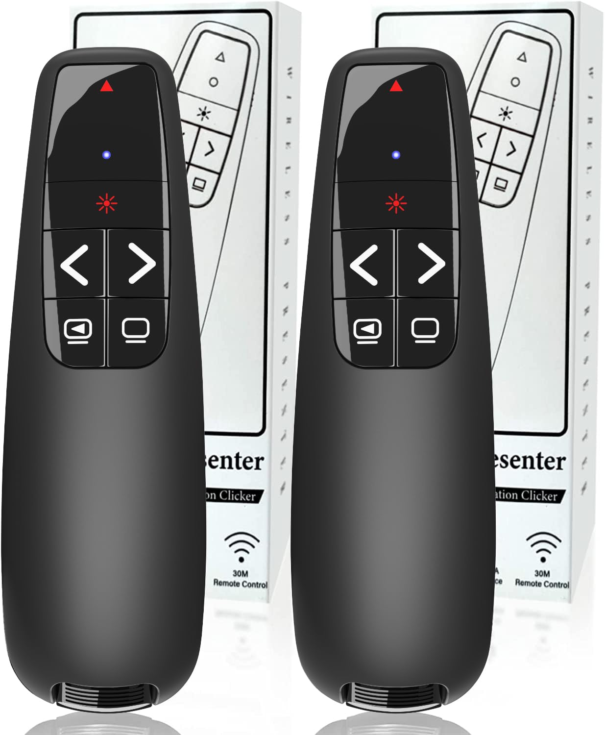 (2 Units) Wireless Presenter Remote, Clicker for Laptop PowerPoint Presentations Pointer, RF Computer Clicker for Presentations 
