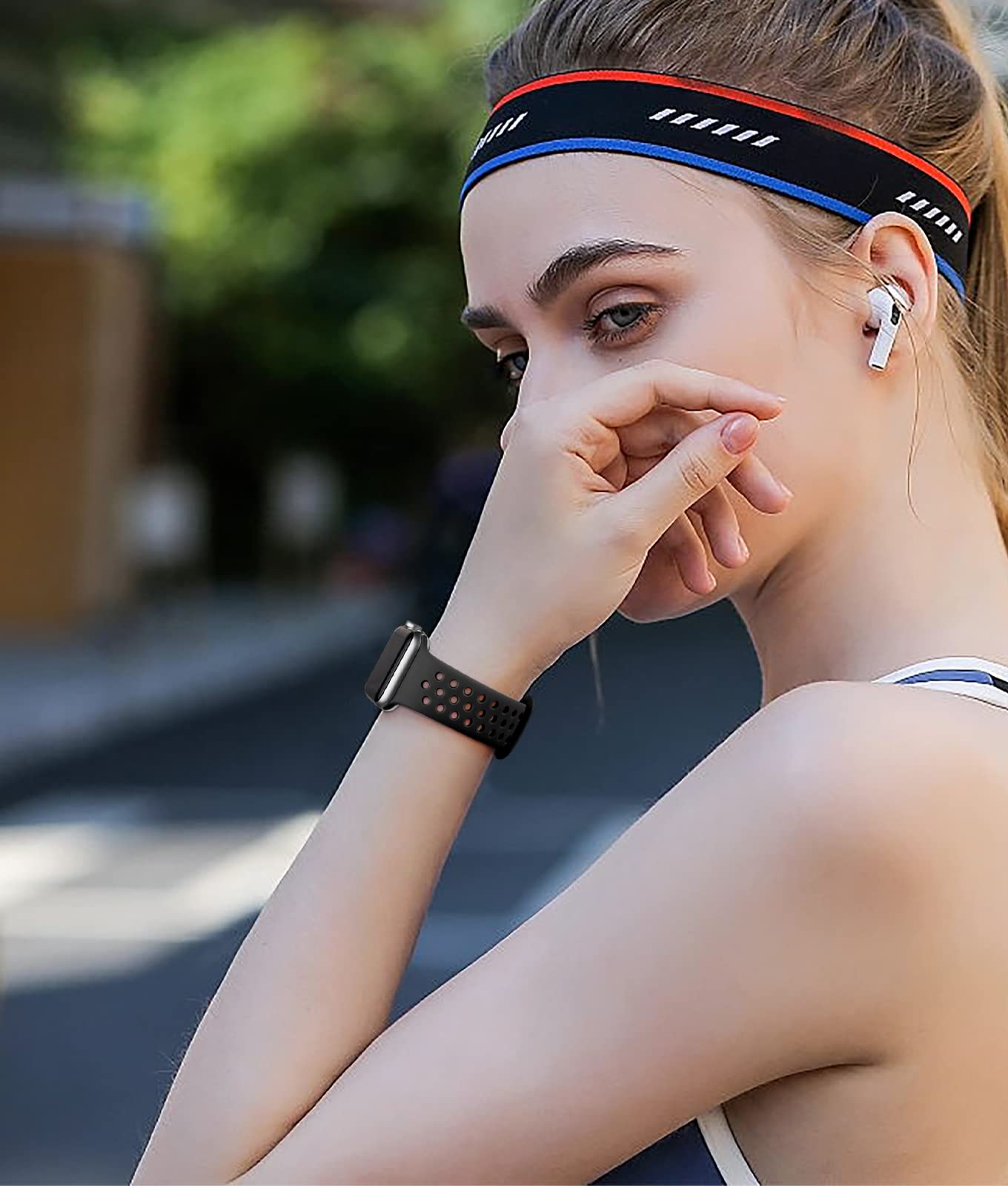 4 Pack Getino Sport Bands Compatible With Apple Watch 38Mm 40Mm 41Mm Band For Women Men, Breathable Soft Silicone Strap For Iwat