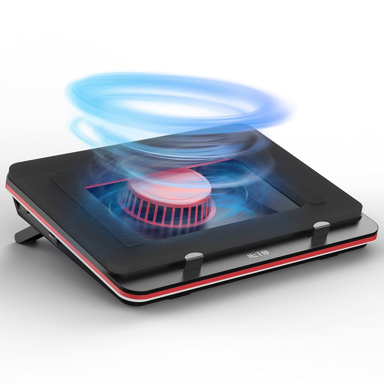 IETS GT500 Powerful Turbo-Fan (5000 RPM) Laptop Cooling Pad with Infinitely Variable Speed,Seal Foam for Rapid Cooling Gaming La